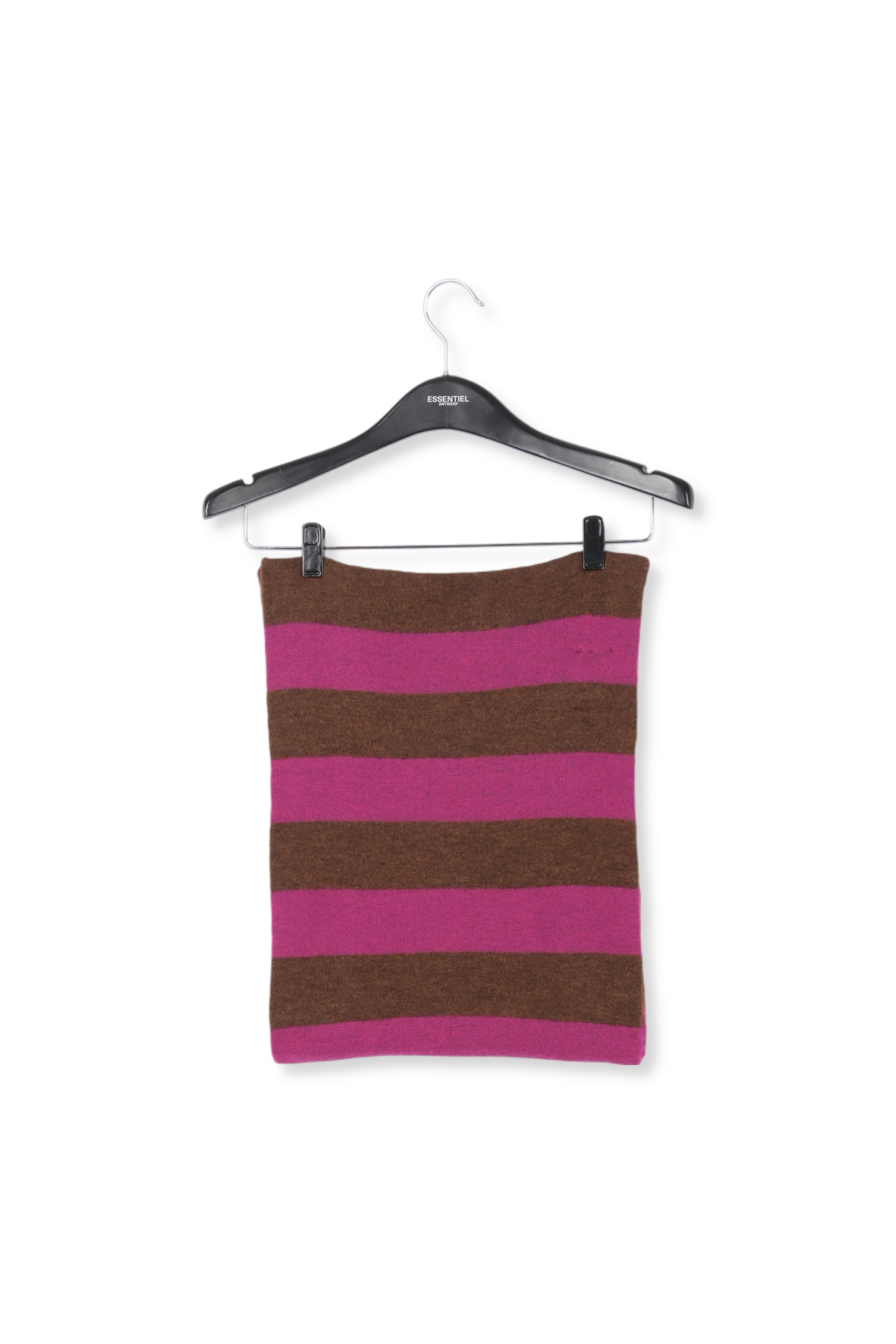 Sjaal met bruin en fuchsia streepmotief RE—SSENTIEL tweedehands photo 4