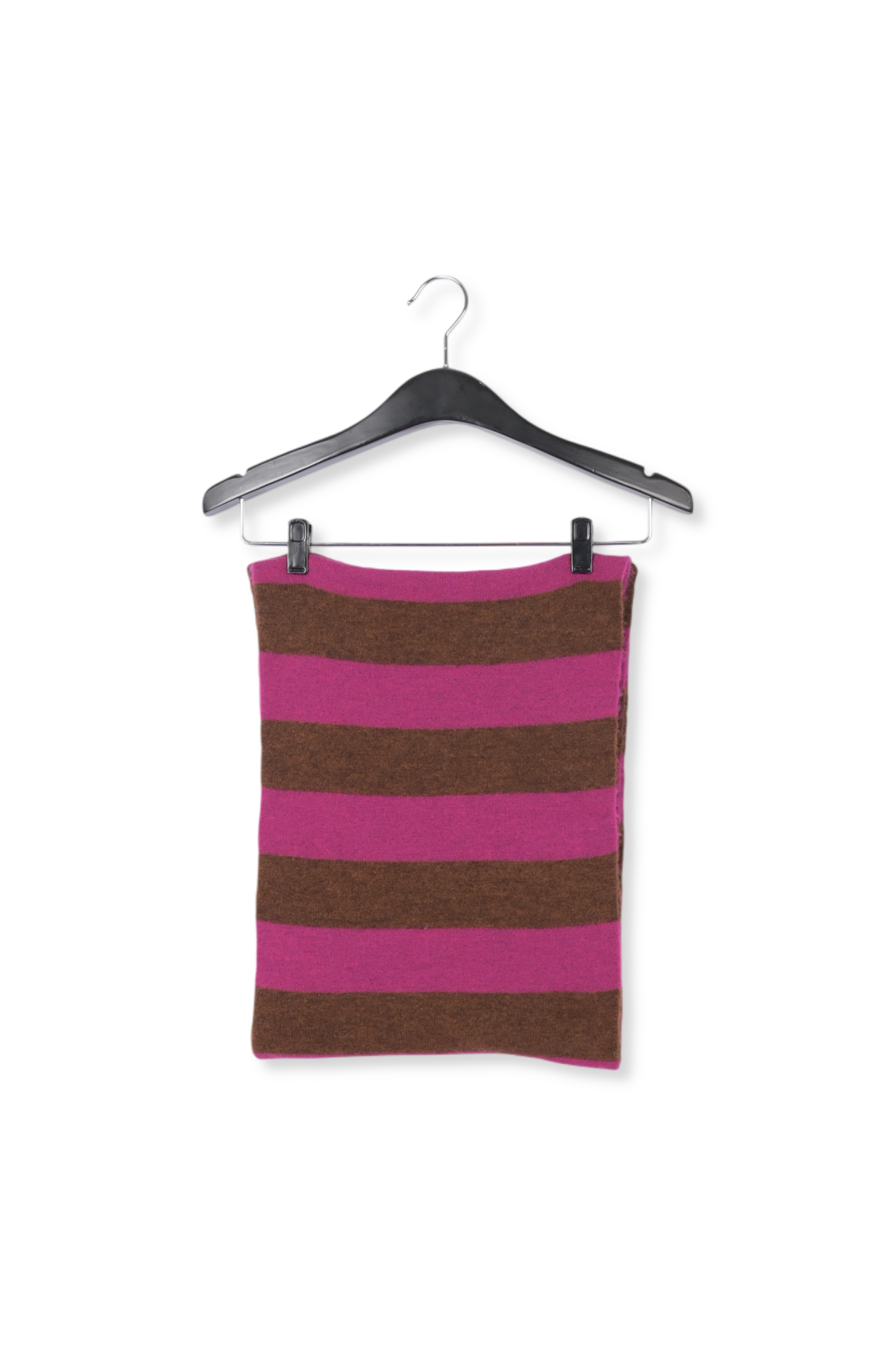 Sjaal met bruin en fuchsia streepmotief RE—SSENTIEL tweedehands photo 5