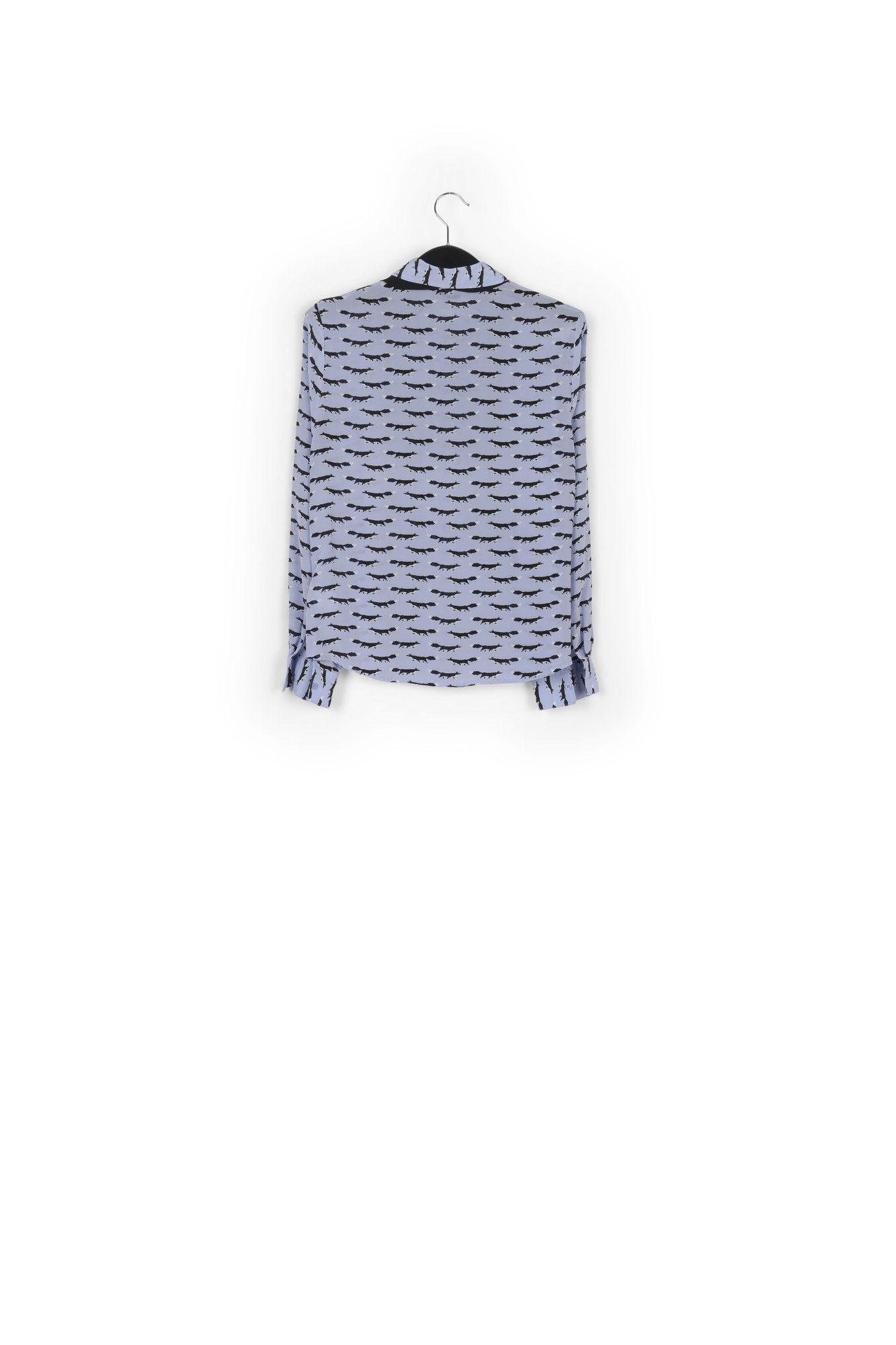 Chemise bleue avec imprimé renards et noeud RE—SSENTIEL seconde main photo 2