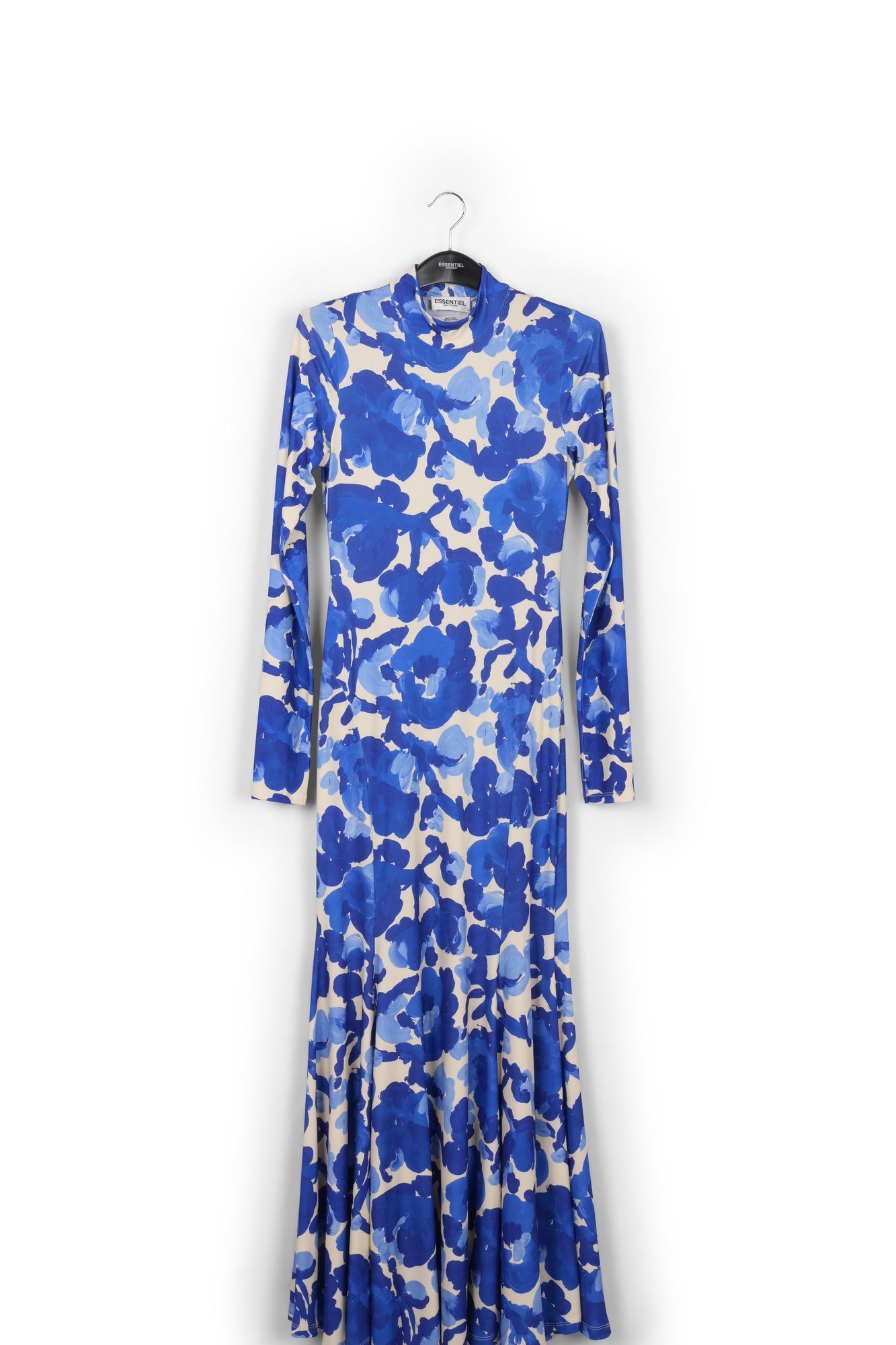 White and blue floral print stretch-jersey maxi dress RE—SSENTIEL second-hand photo 1