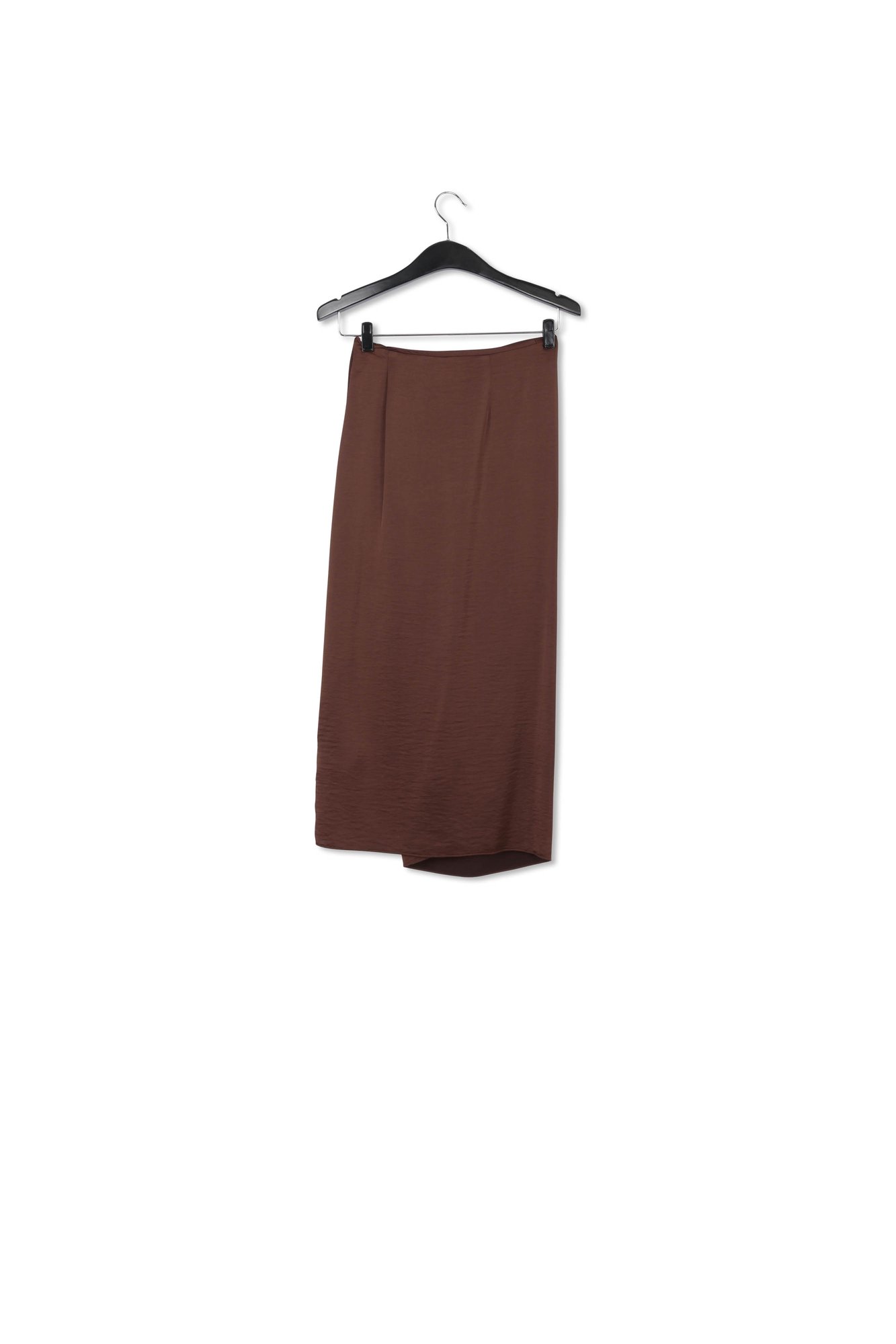 Bruine midi-wikkelrok RE—SSENTIEL tweedehands photo 2
