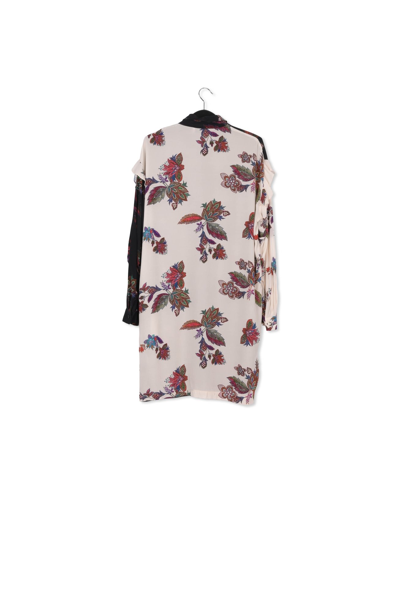 Zwart en witte hemdjurk met bloemenprint RE—SSENTIEL tweedehands photo 2