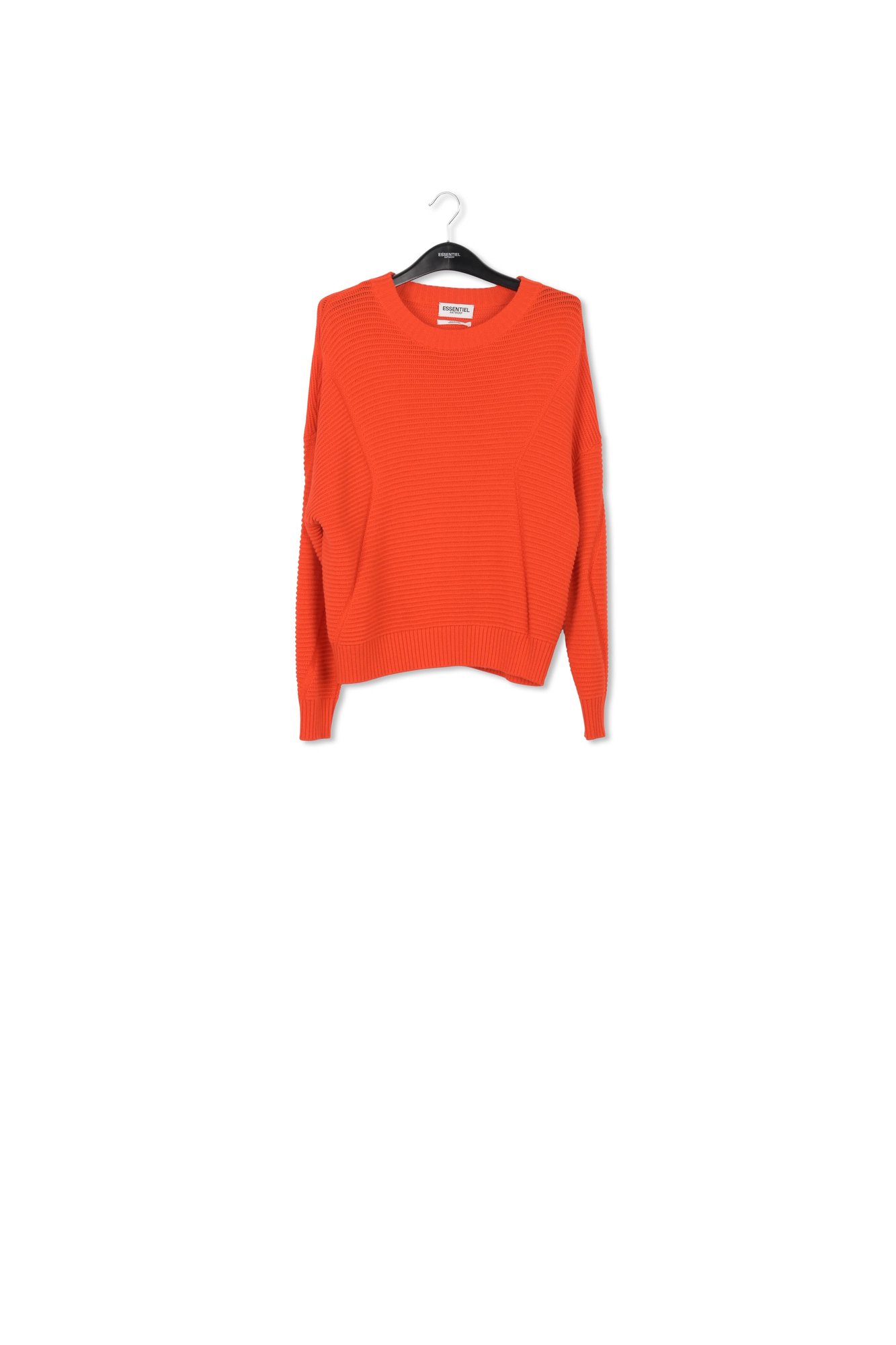 Pull en tricot côtelé orange RE—SSENTIEL seconde main photo 1