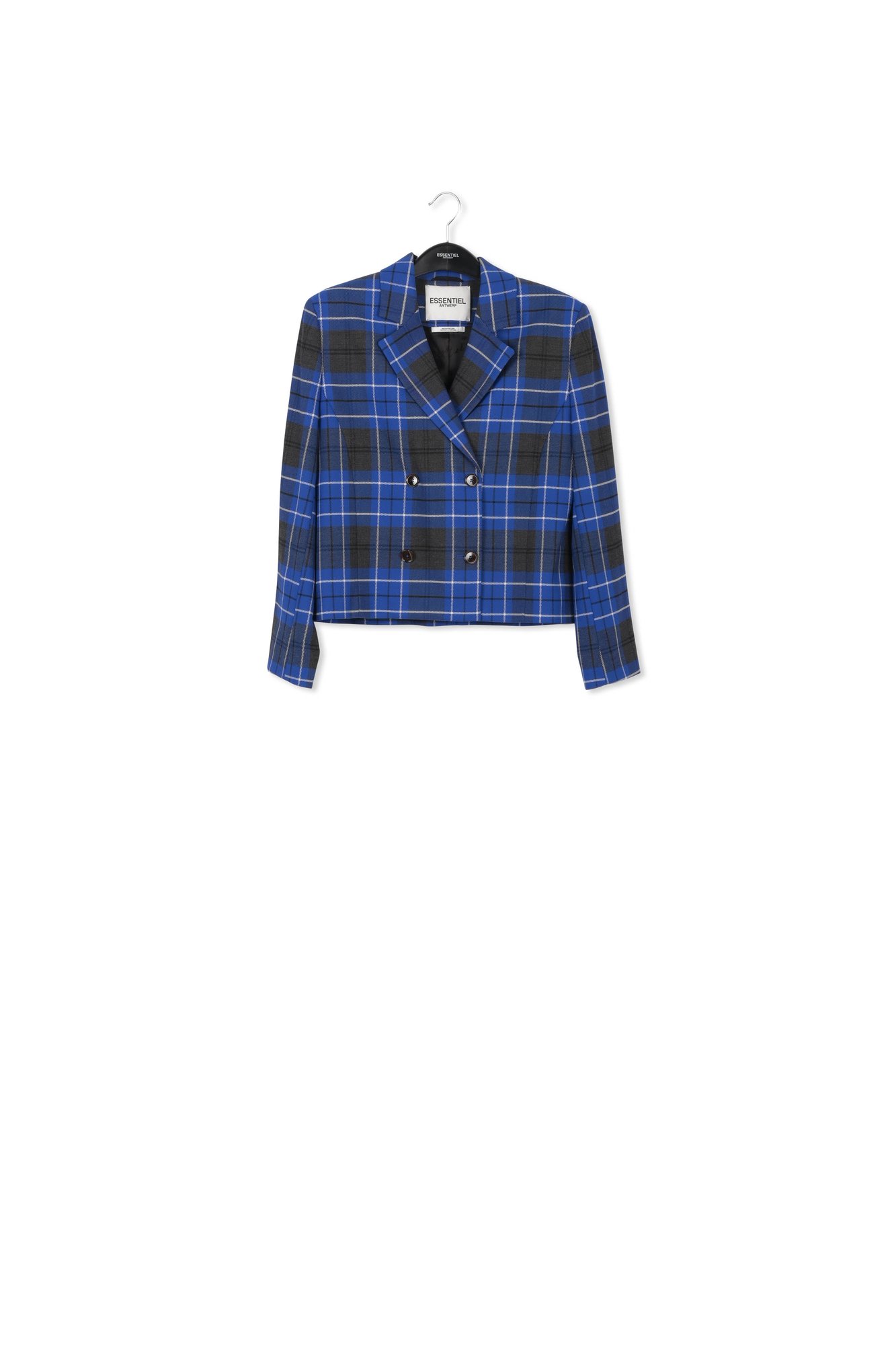 Blauw kort vest met ruitjes RE—SSENTIEL tweedehands photo 1