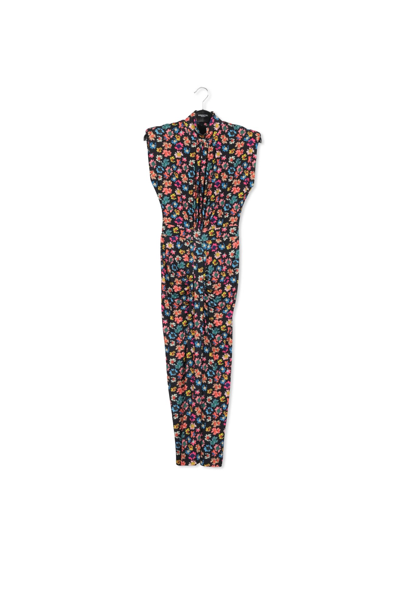Product photo Black stretch-jersey midi dress with multicolor floral print number 0
