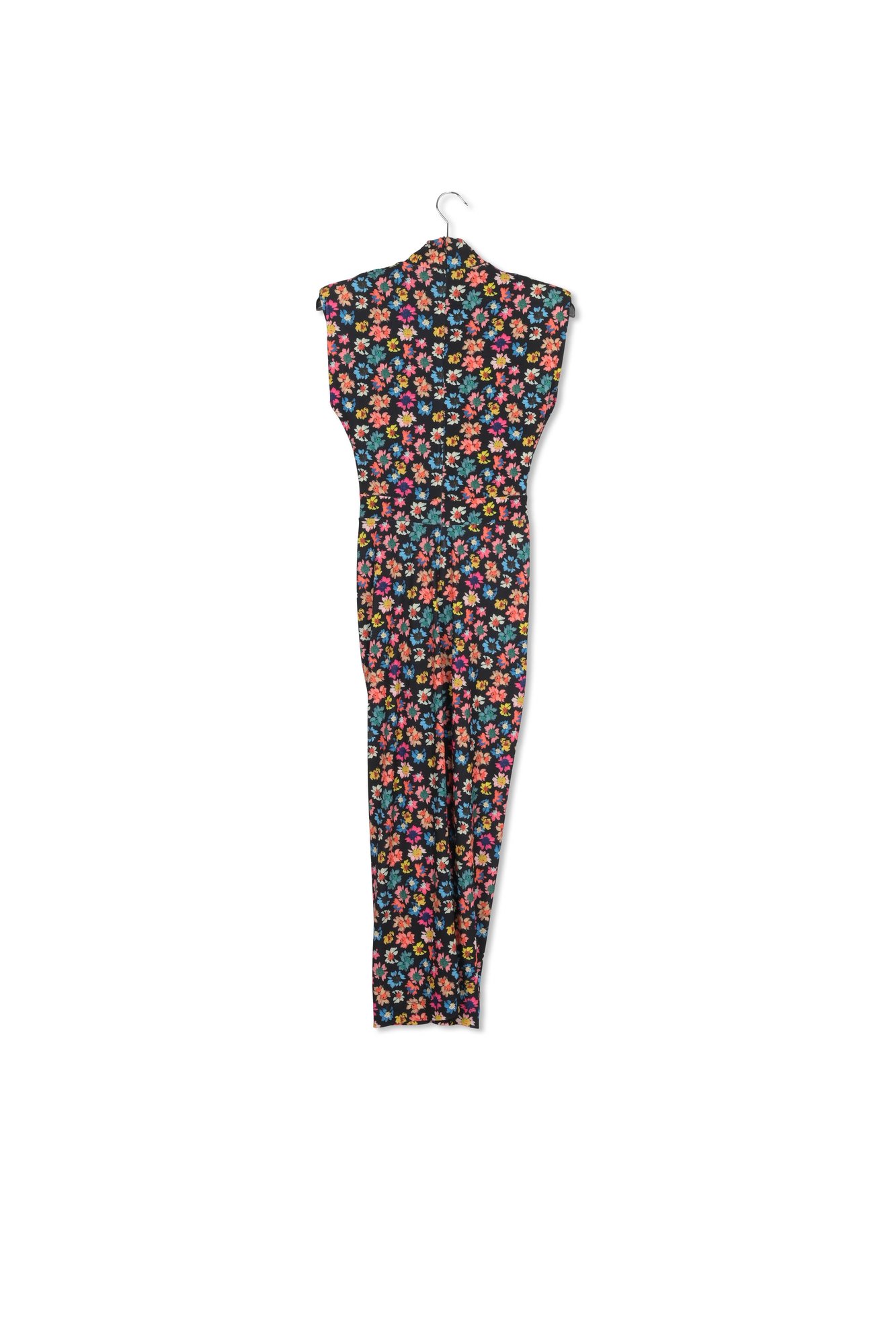 Product photo Black stretch-jersey midi dress with multicolor floral print number 1