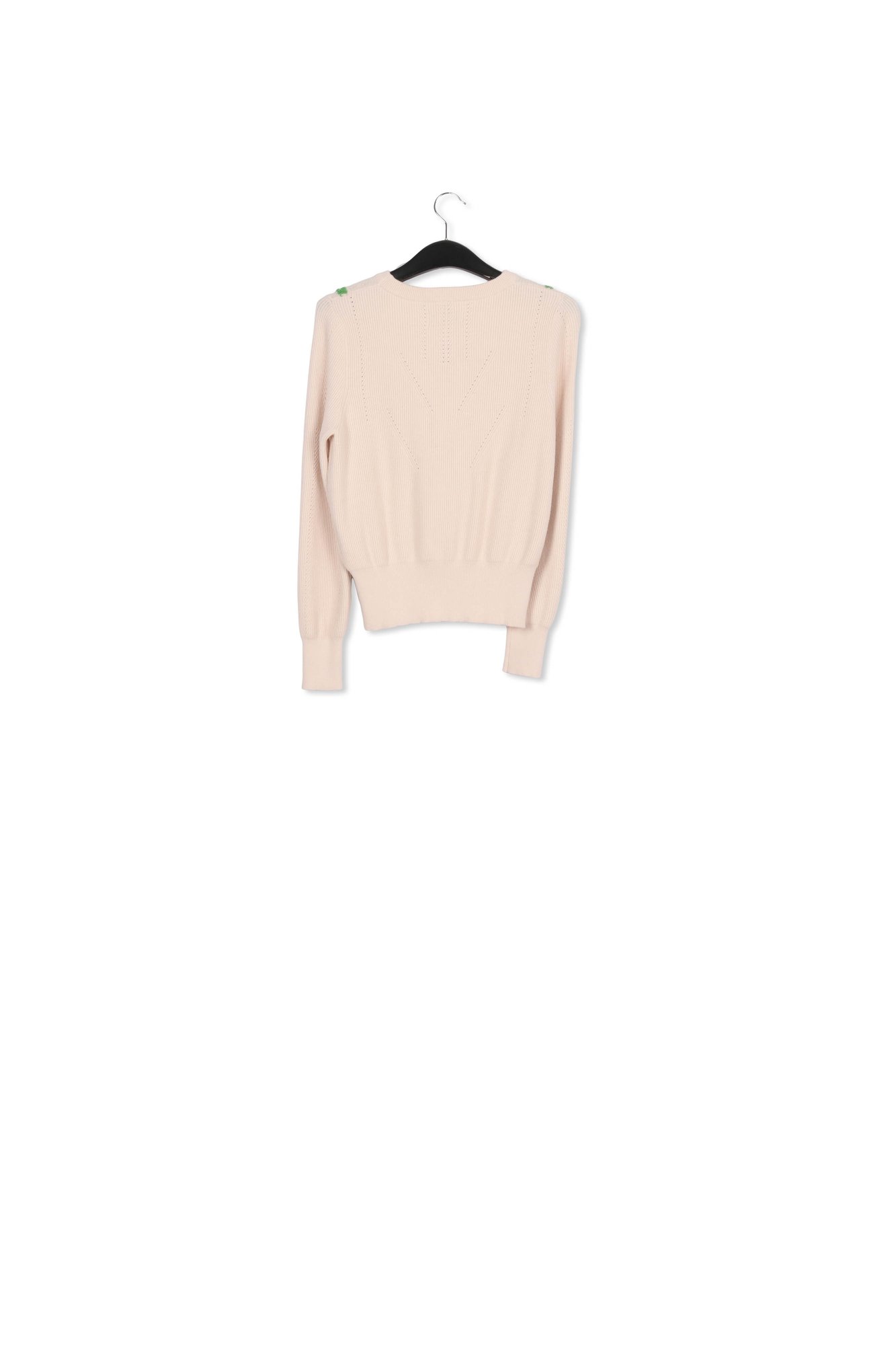 Pull écru en tricot torsadé à broderies RE—SSENTIEL seconde main photo 2