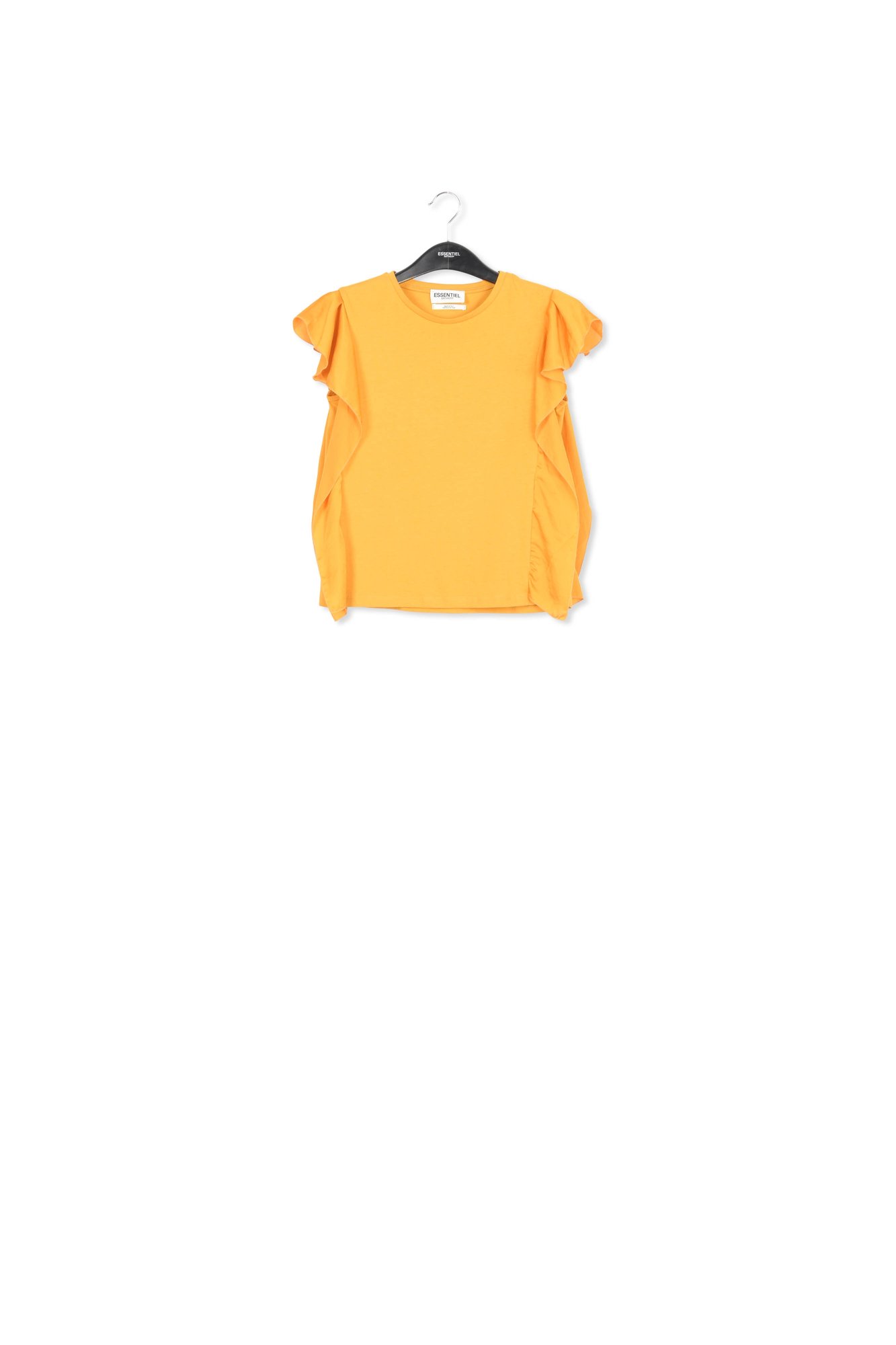 Yellow cotton-jersey t-shirt with satin sleeves RE—SSENTIEL second-hand photo 1