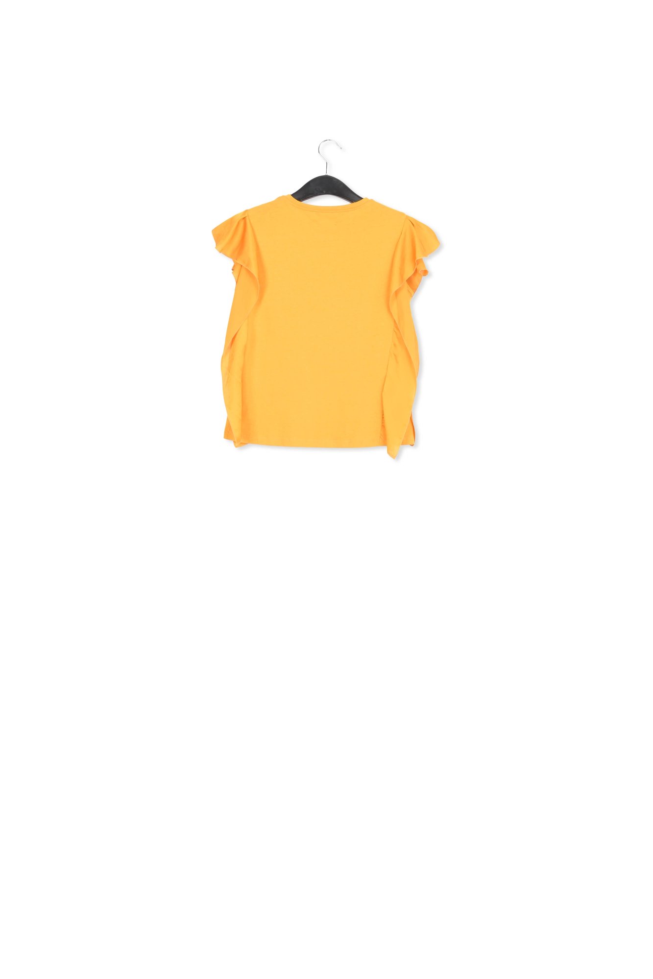 Yellow cotton-jersey t-shirt with satin sleeves RE—SSENTIEL second-hand photo 2