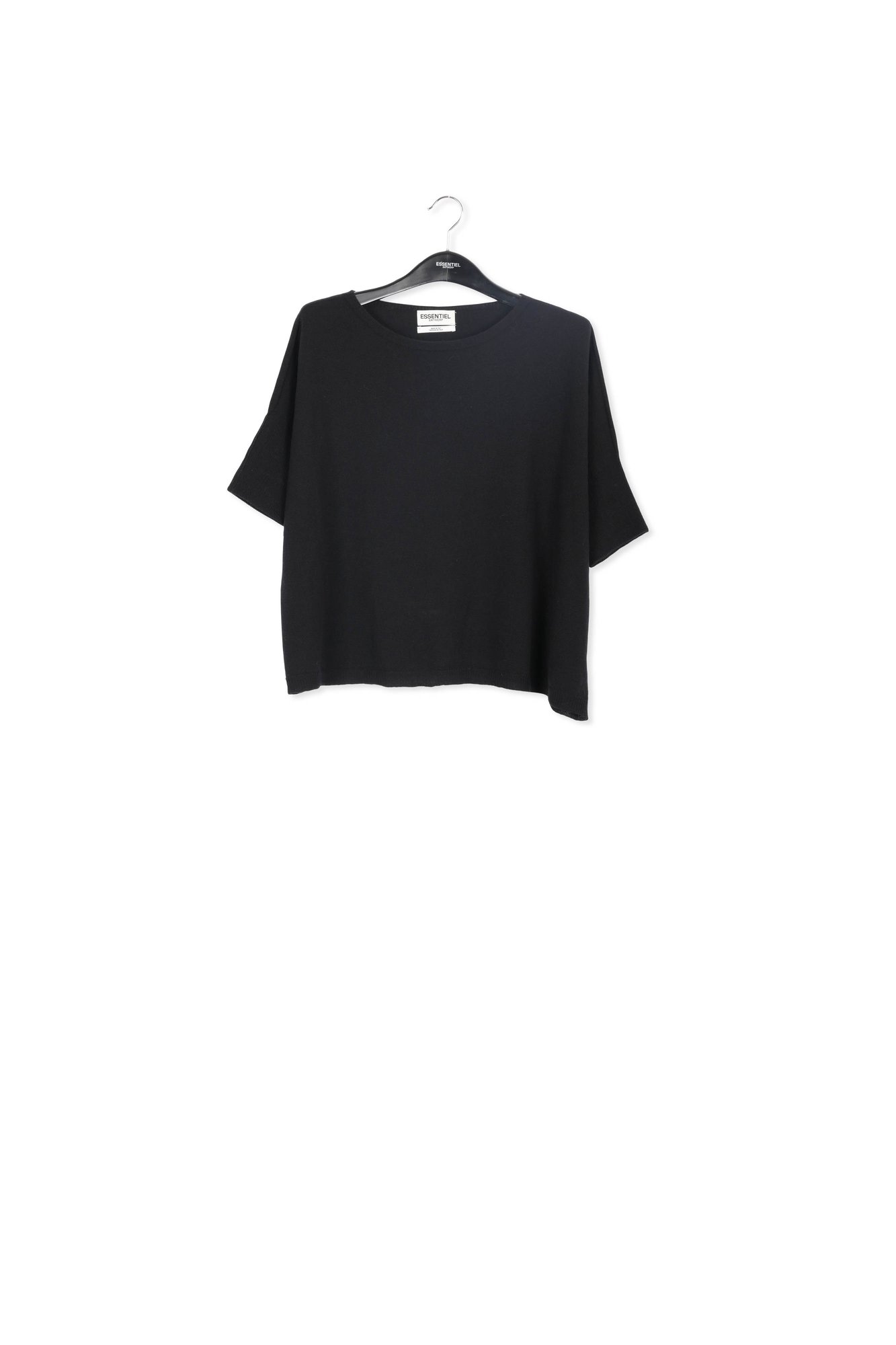 Black oversized cashmere blend knitted top RE—SSENTIEL second-hand photo 1