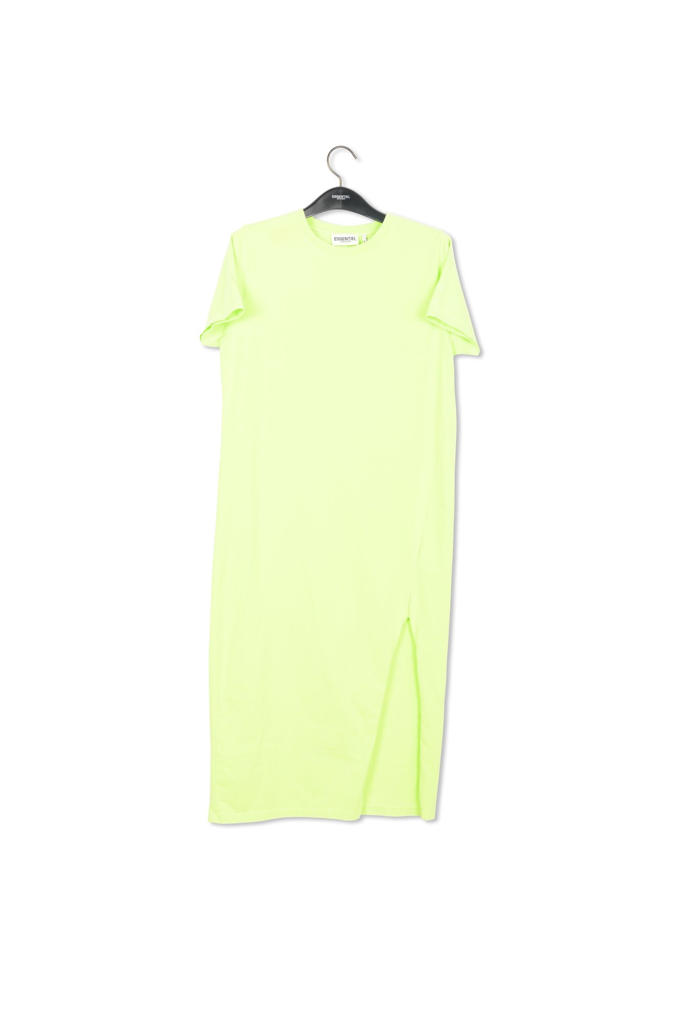 Neon yellow organic cotton-jersey T-shirt dress RE—SSENTIEL second-hand photo 1