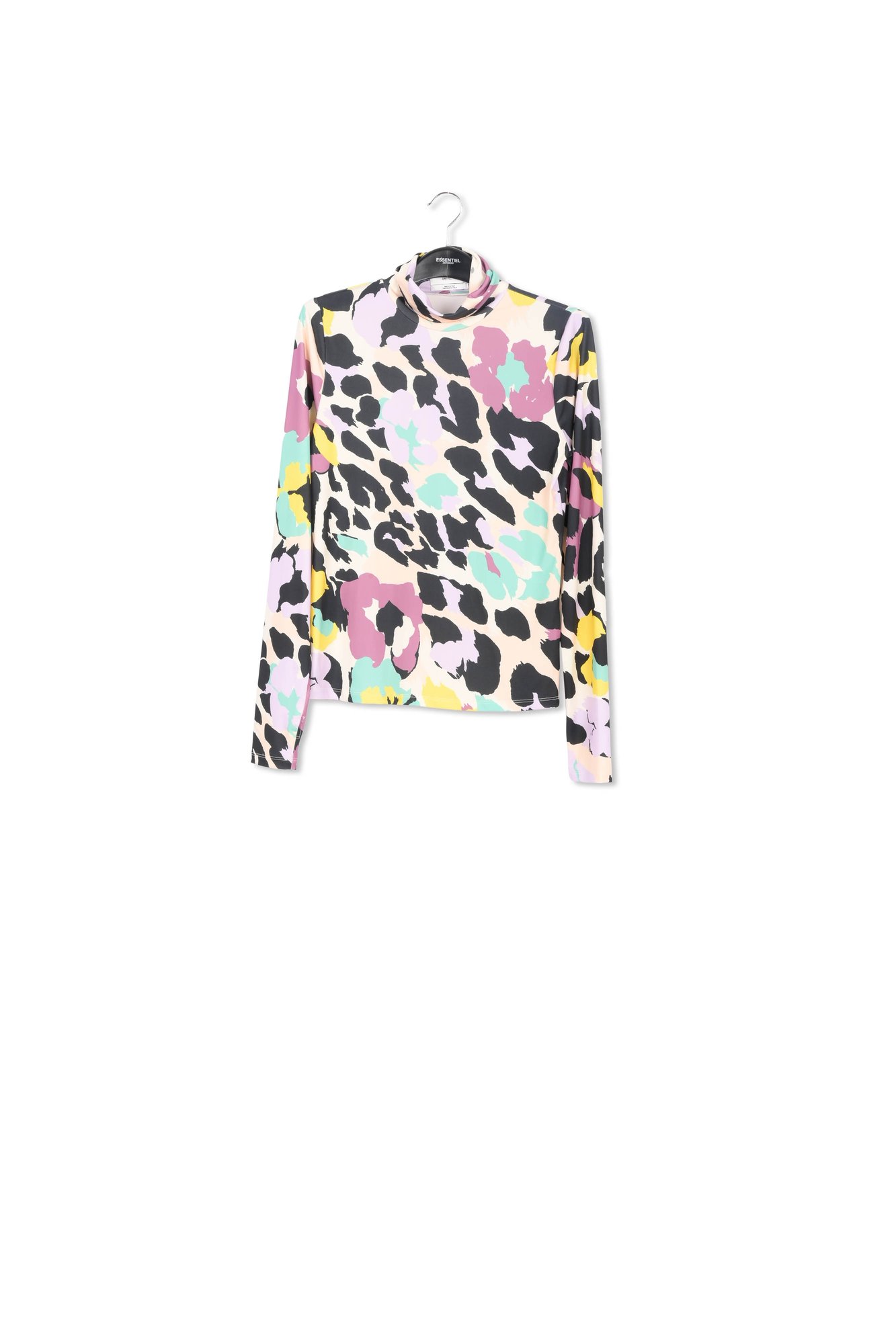 Ecru and black dotted turtleneck top RE—SSENTIEL second-hand photo 1