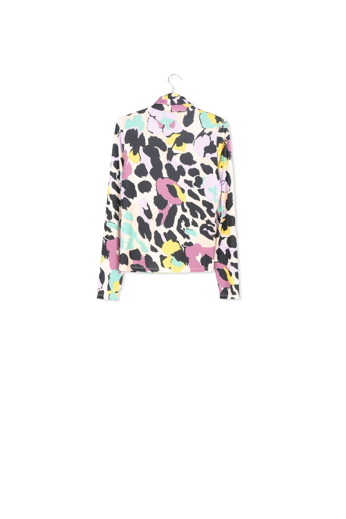 Ecru and black dotted turtleneck top RE—SSENTIEL second-hand photo 2