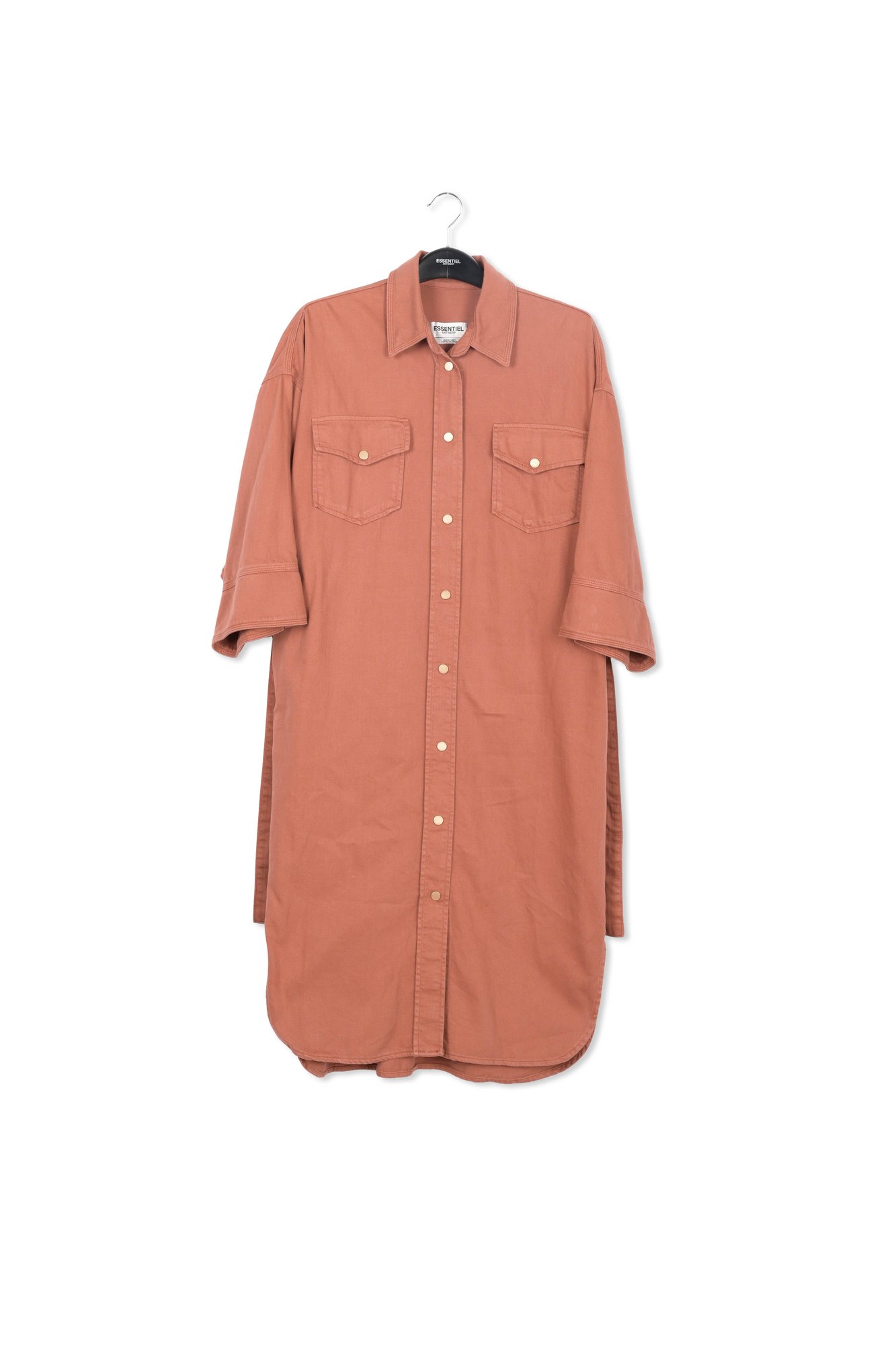 Brown denim shirt dress RE—SSENTIEL second-hand photo 1