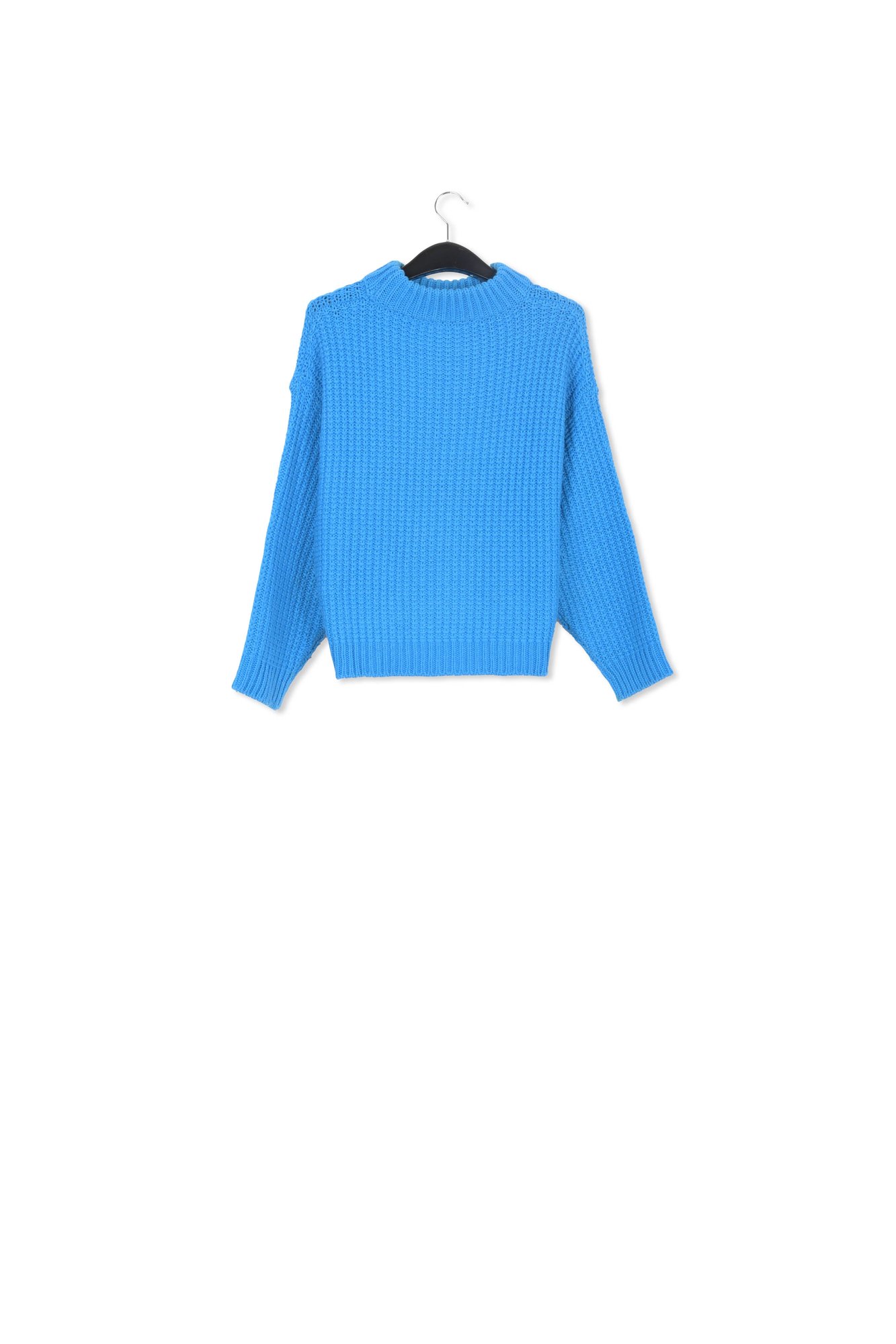 Pull carré en tricot turquoise RE—SSENTIEL seconde main photo 2