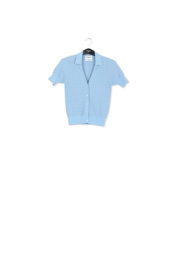 Blue knitted V-neck top RE—SSENTIEL second-hand photo 1