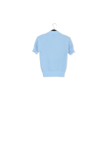 Blue knitted V-neck top RE—SSENTIEL second-hand photo 2