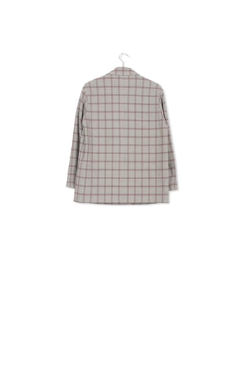 Blazer croisé gris à  carreaux Tattersall RE—SSENTIEL seconde main photo 2
