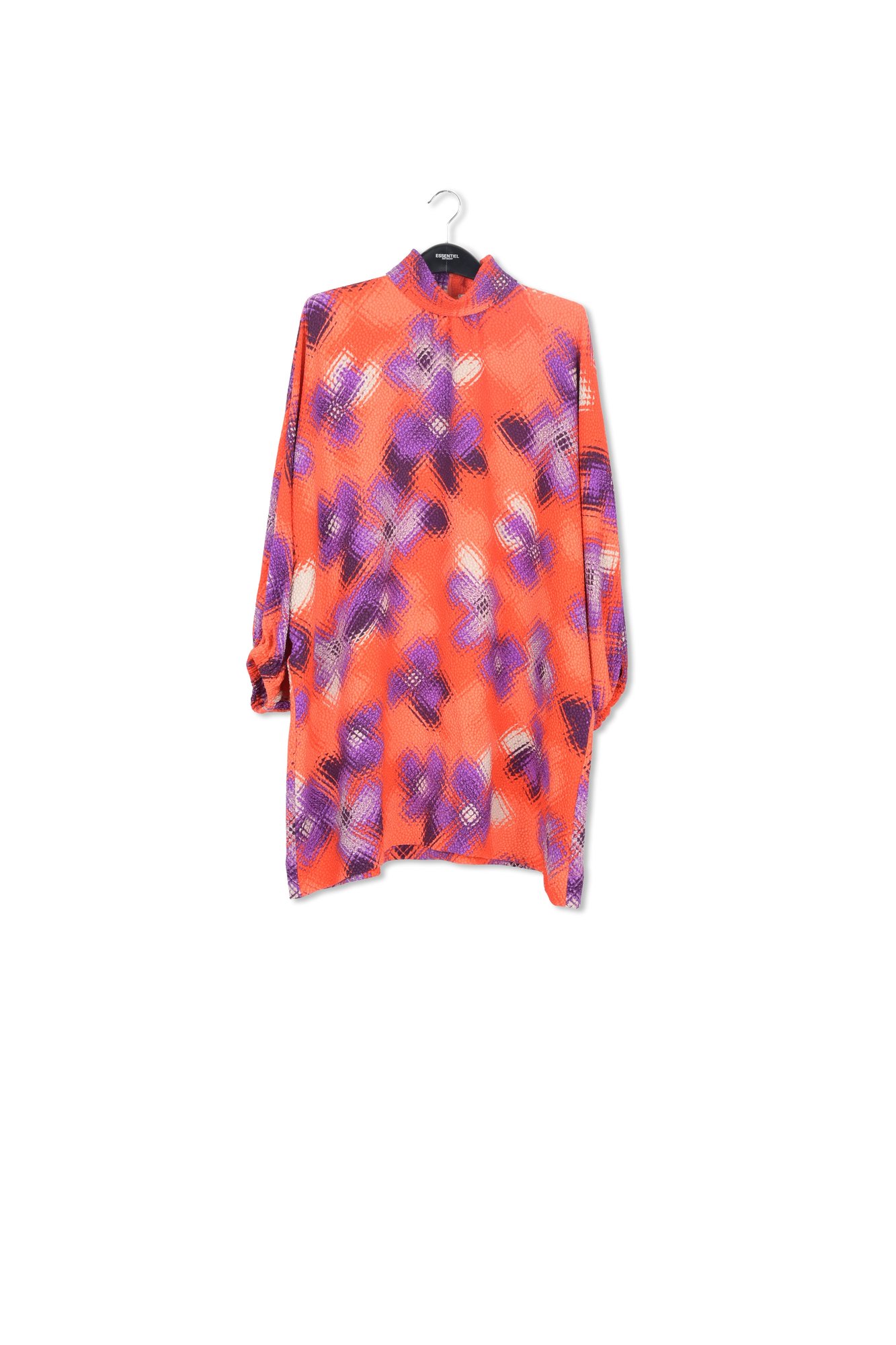 Orange, purple and off-white dress with stand-up collar RE—SSENTIEL second-hand photo 1