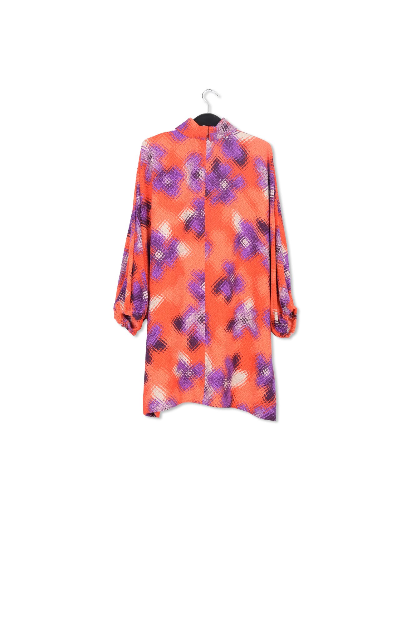 Orange, purple and off-white dress with stand-up collar RE—SSENTIEL second-hand photo 2