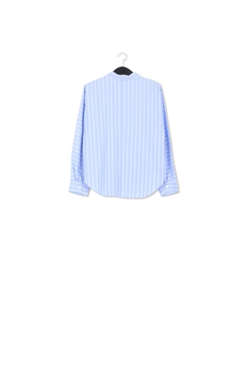 Blue and white striped cotton shirt with sequin embroideries RE—SSENTIEL second-hand photo 2
