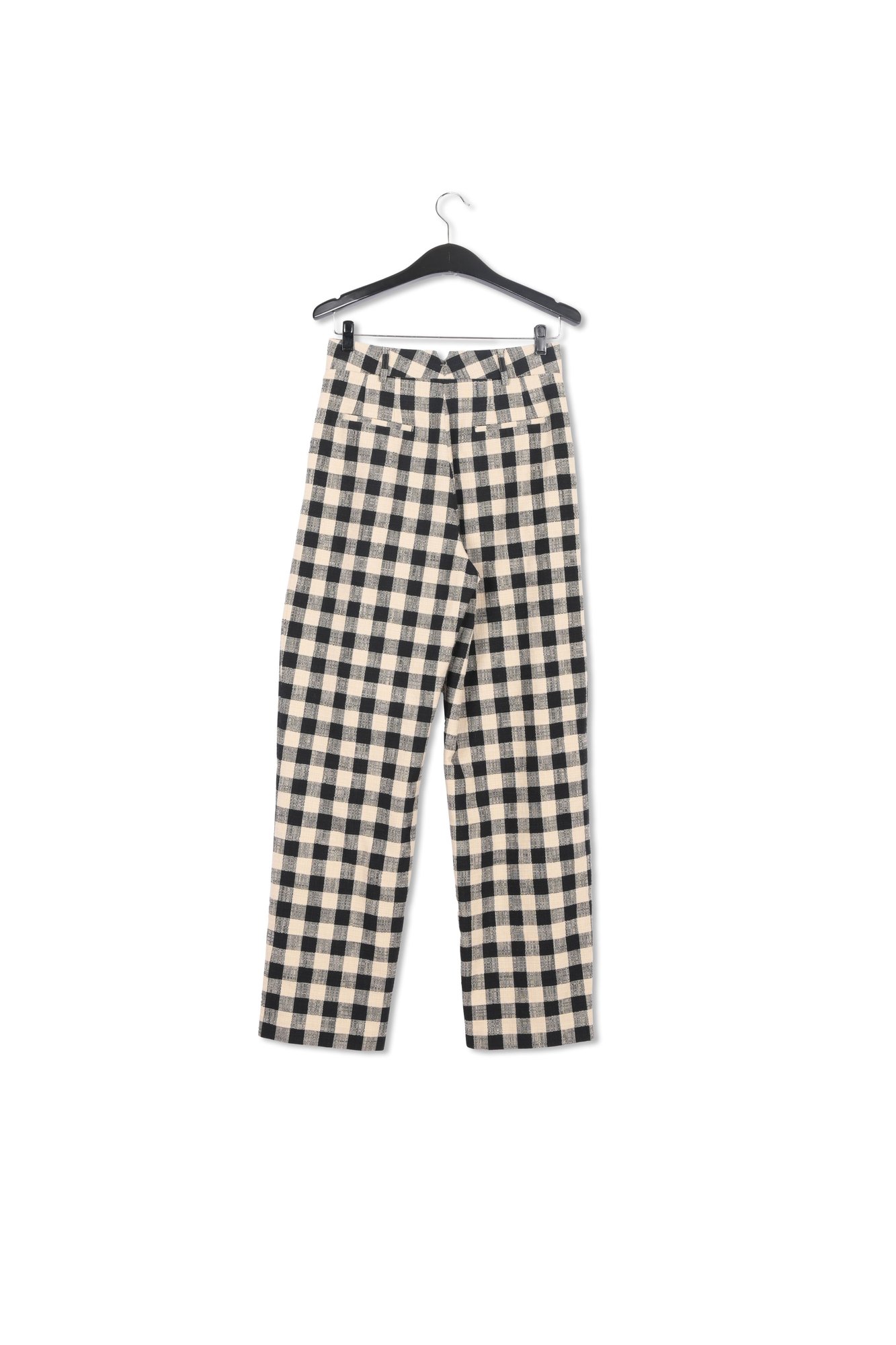 Relaxte broek met zwart en beige ruitjes RE—SSENTIEL tweedehands photo 2