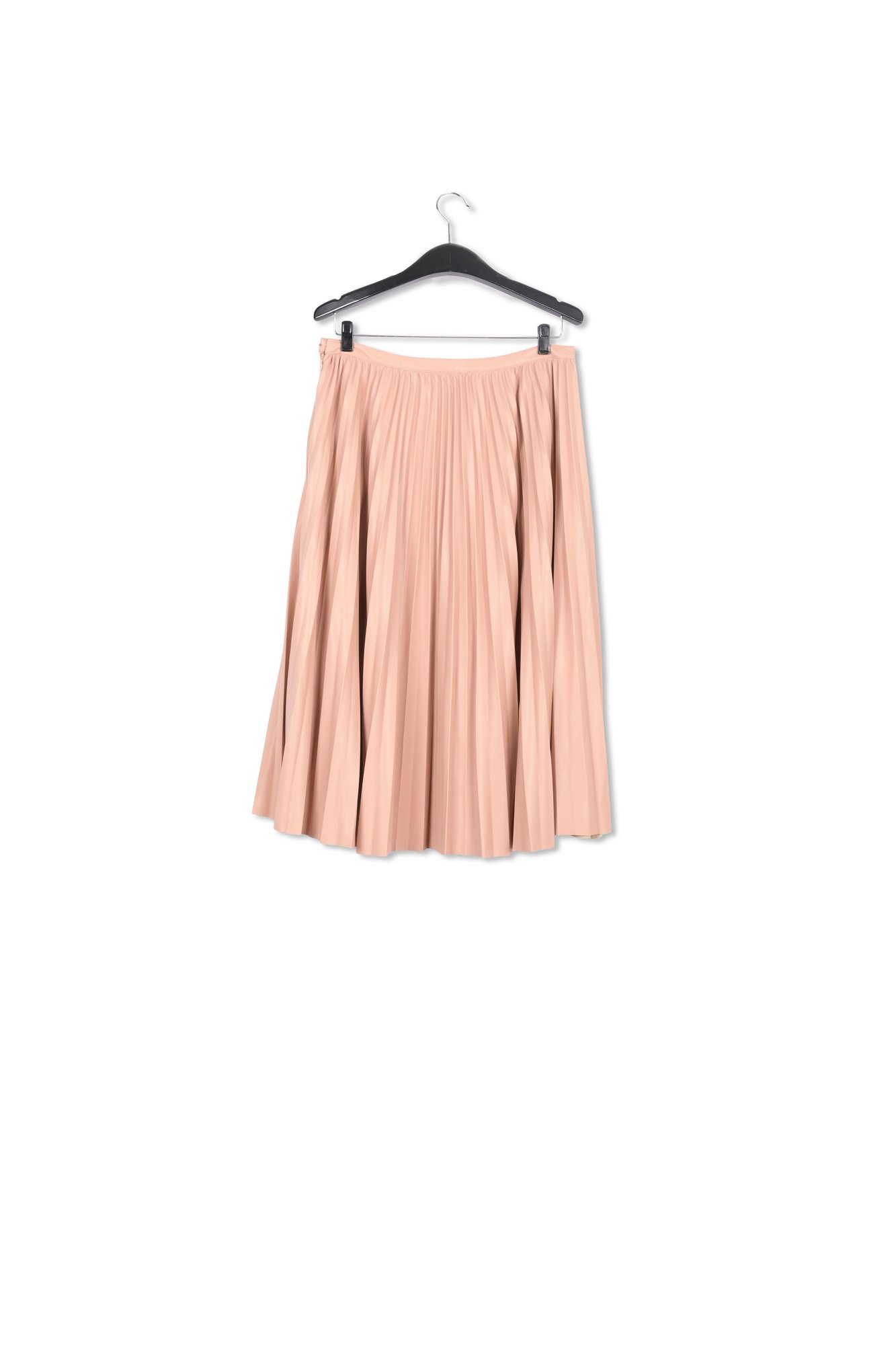 Jupe plissée en faux cuir rose RE—SSENTIEL seconde main photo 2