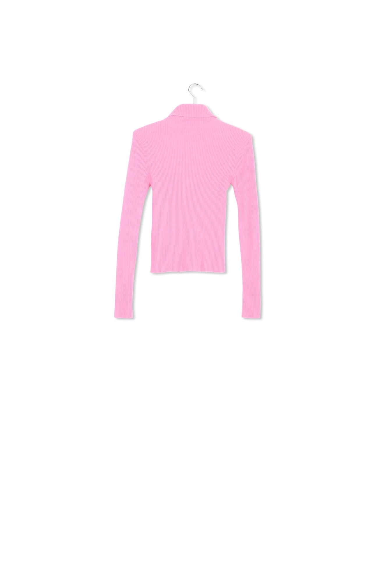 Pink merino wool ribbed turtleneck sweater RE—SSENTIEL second-hand photo 2