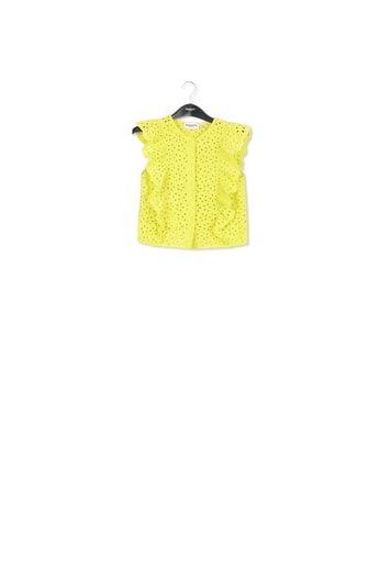 Lime green broderie anglaise cotton top RE—SSENTIEL second-hand photo 1