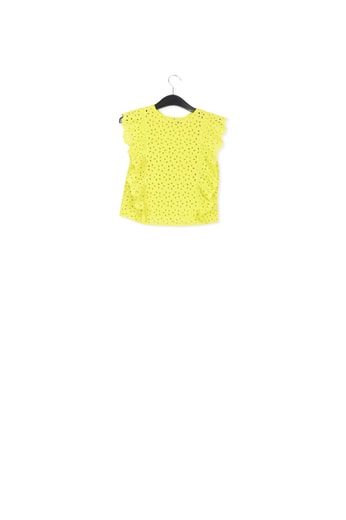 Lime green broderie anglaise cotton top RE—SSENTIEL second-hand photo 2