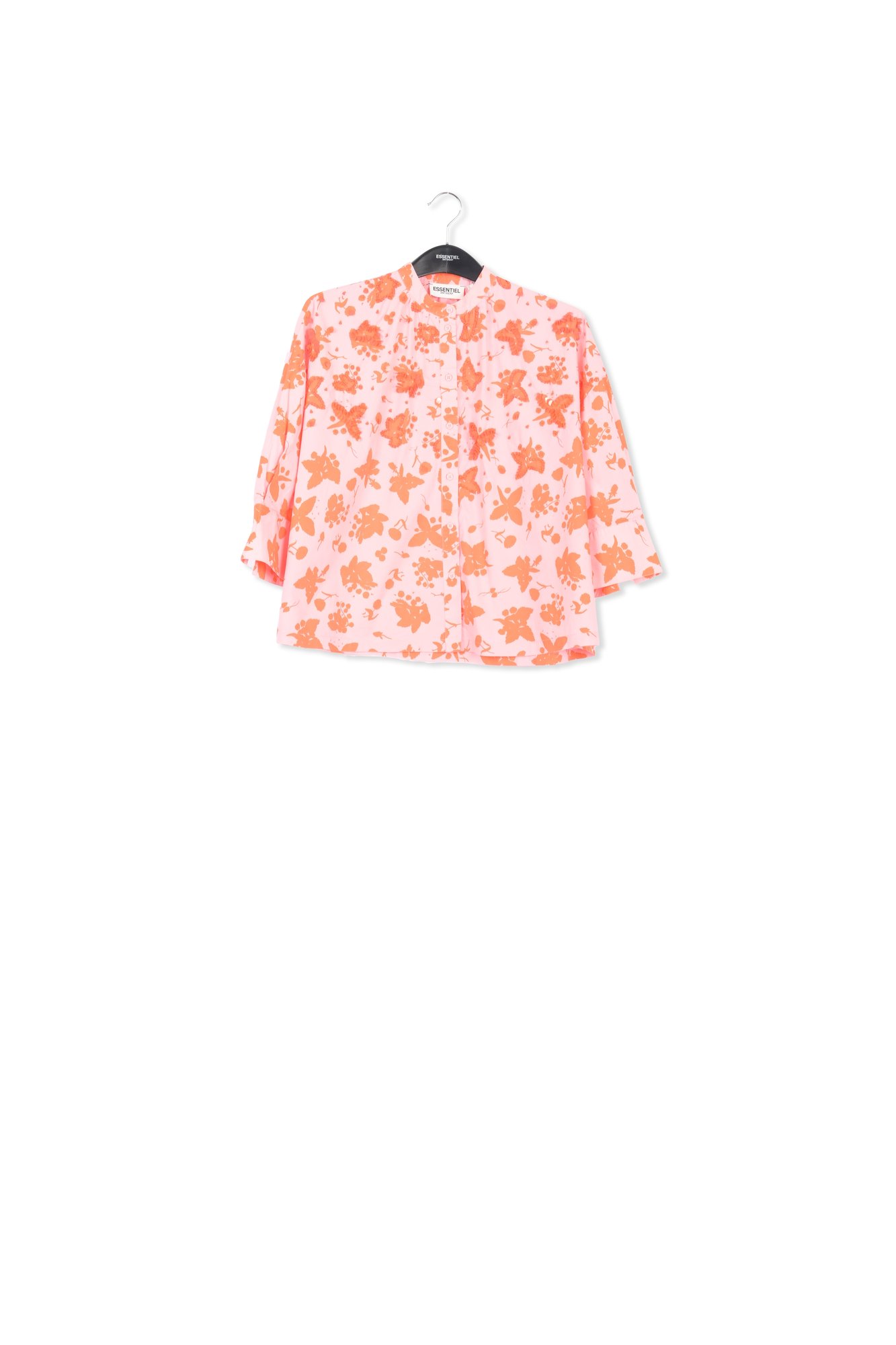 Chemise à imprimé fleuri rose clair et rouge RE—SSENTIEL seconde main photo 1
