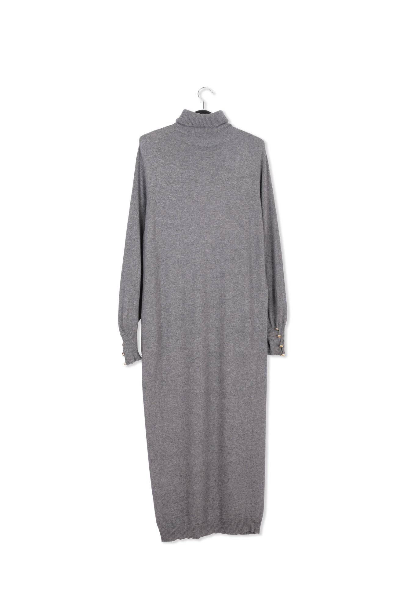 Robe à col roulé en tricot gris RE—SSENTIEL seconde main photo 2