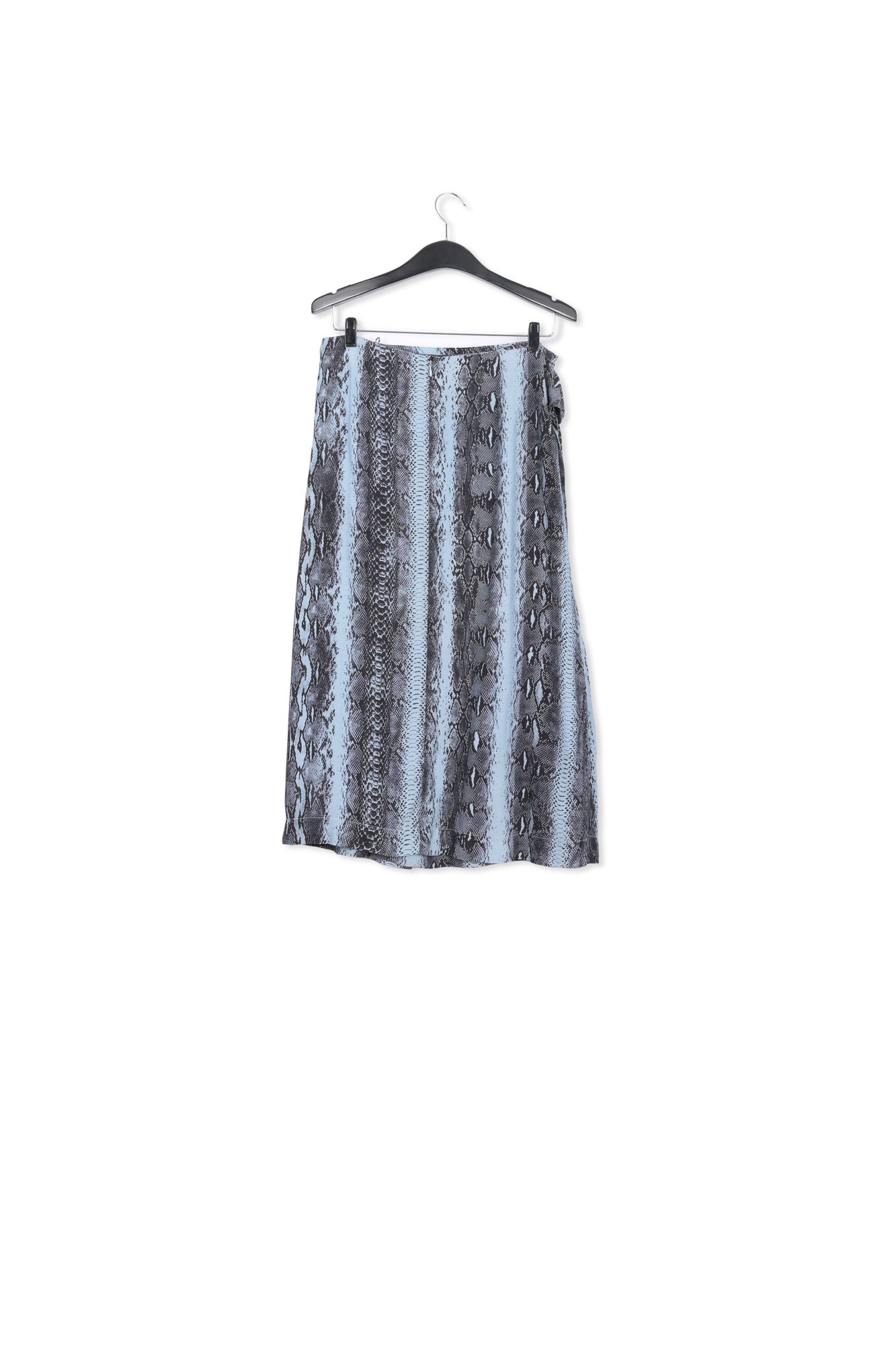 Midirok met blauw en zwarte slangenprint RE—SSENTIEL tweedehands photo 2
