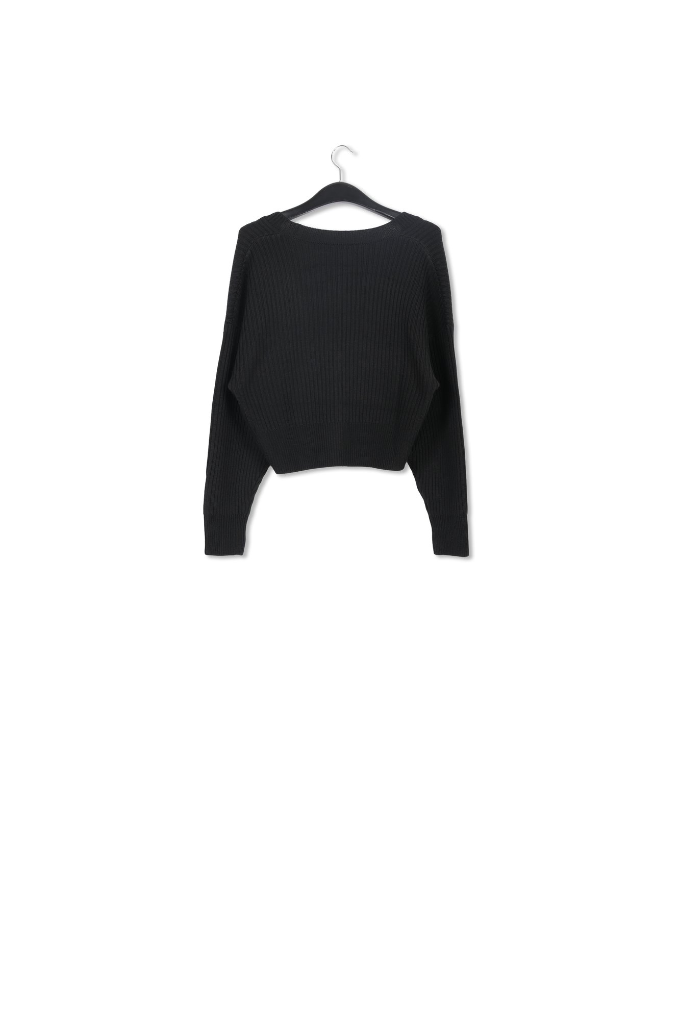Black rhinestone-button V-neck cardigan RE—SSENTIEL second-hand photo 2