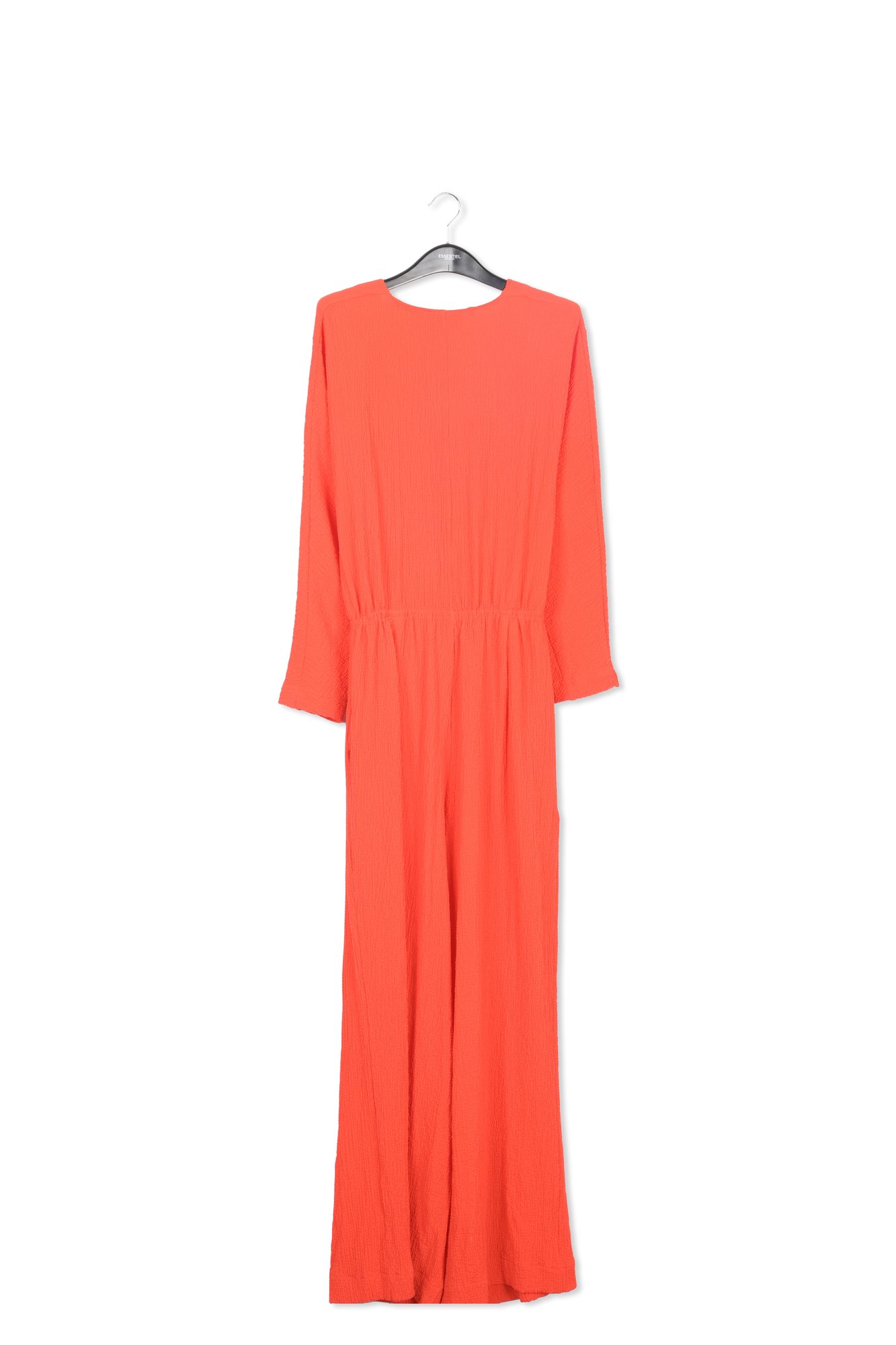 Red seersucker jumpsuit with tied front RE—SSENTIEL second-hand photo 1