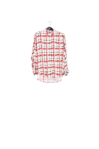 Chemise à  carreaux blanche, noire et rouge RE—SSENTIEL seconde main photo 1