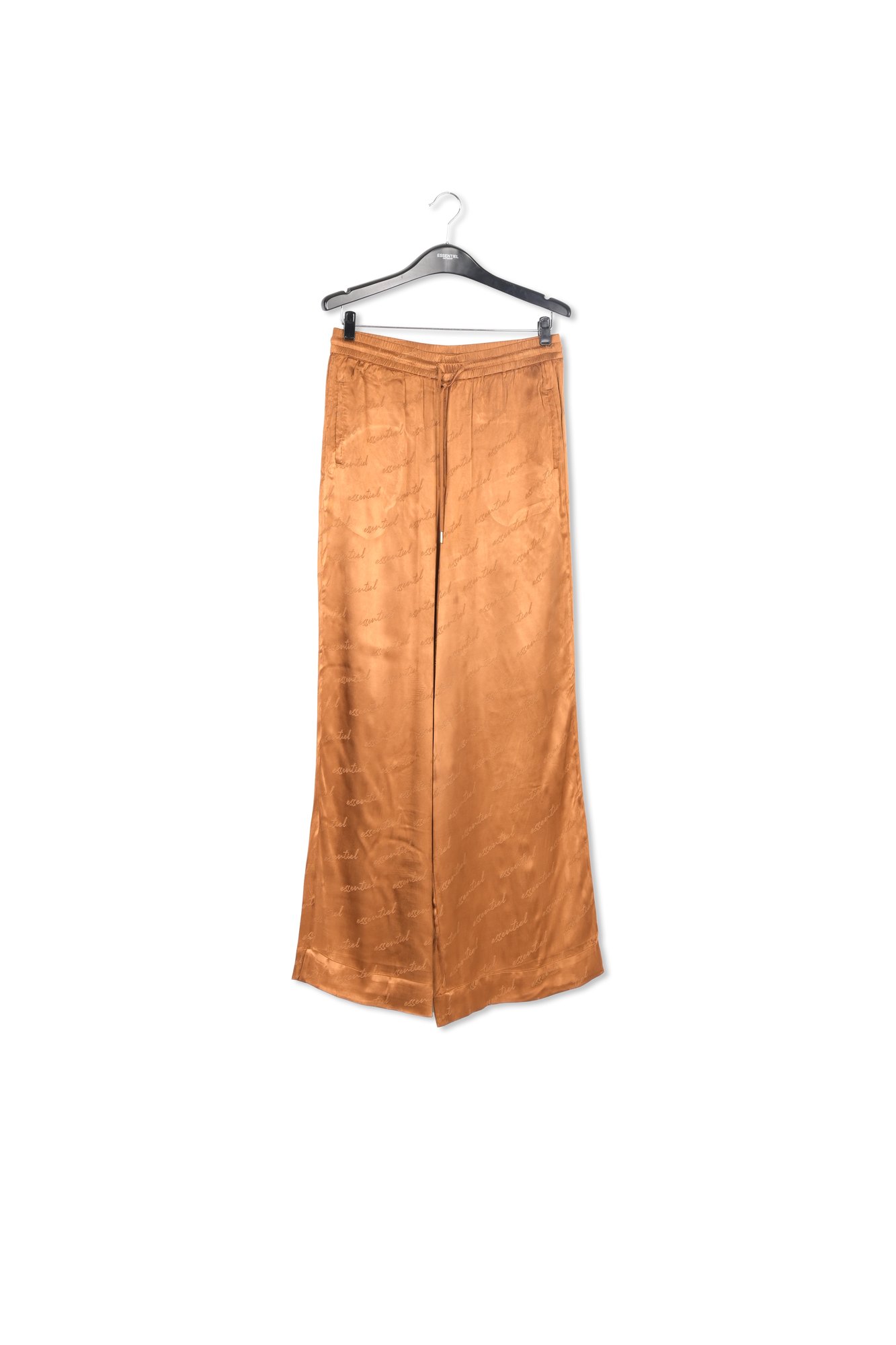 Bronze satin jacquard wide-leg pants RE—SSENTIEL second-hand photo 1