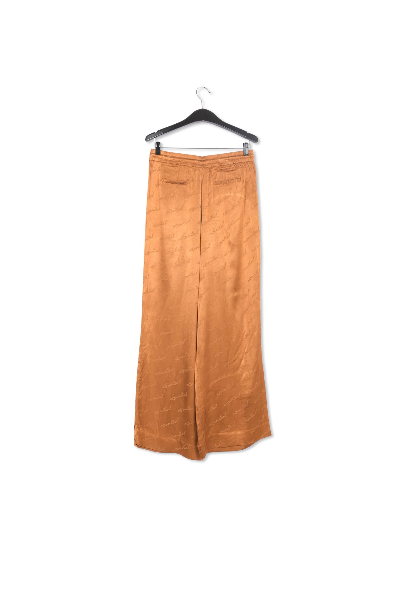 Bronze satin jacquard wide-leg pants RE—SSENTIEL second-hand photo 2
