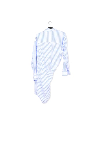 White and blue striped cotton mini dress RE—SSENTIEL second-hand photo 2