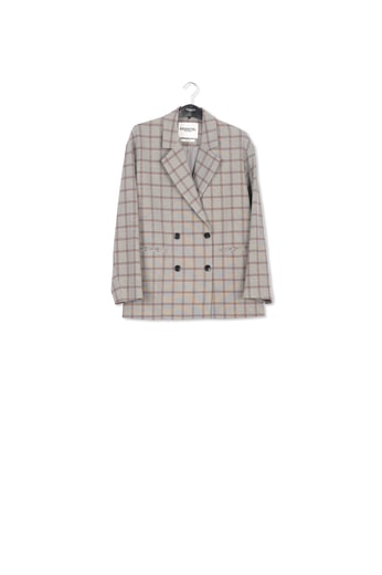 Blazer croisé gris à  carreaux Tattersall RE—SSENTIEL seconde main photo 1