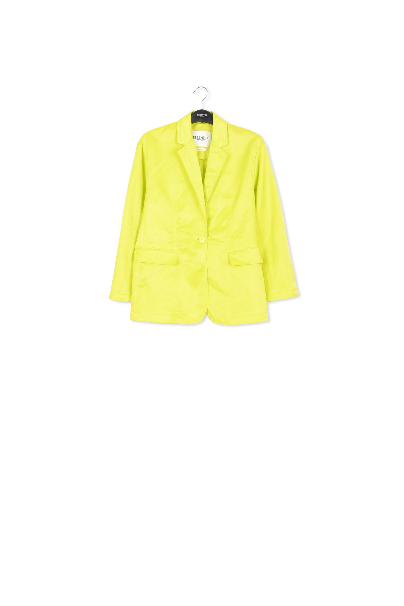 Blazer droit en satin vert citron RE—SSENTIEL seconde main photo 1