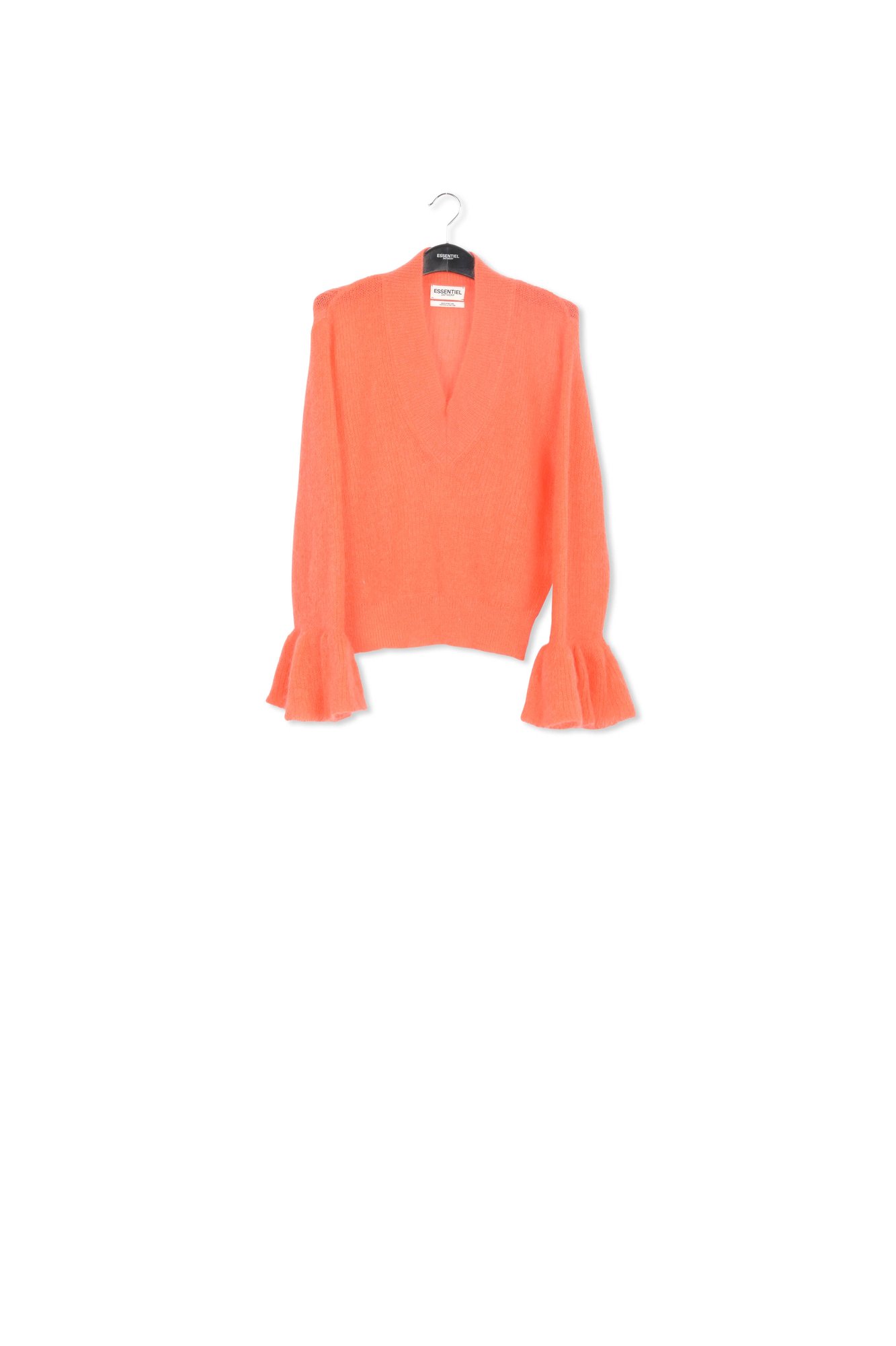 Pull en V orange en mohair mélangé RE—SSENTIEL seconde main photo 1