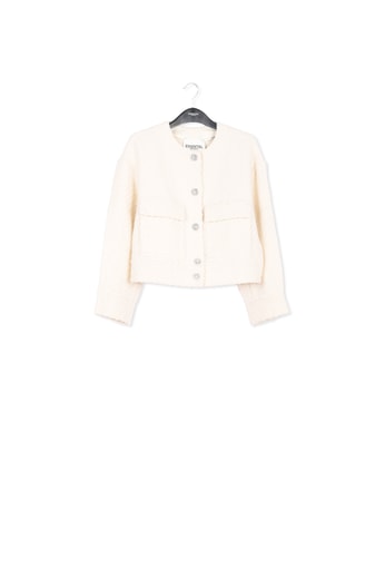 Veste écru en tweed de laine mélangée RE—SSENTIEL seconde main photo 1