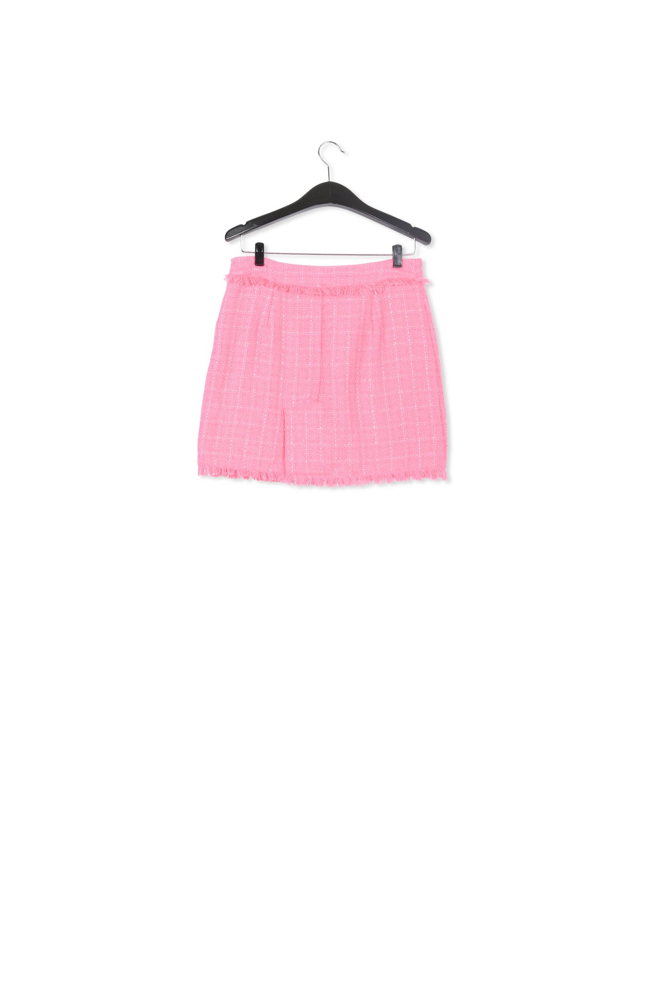 Mini-jupe en tweed rose néon RE—SSENTIEL seconde main photo 2