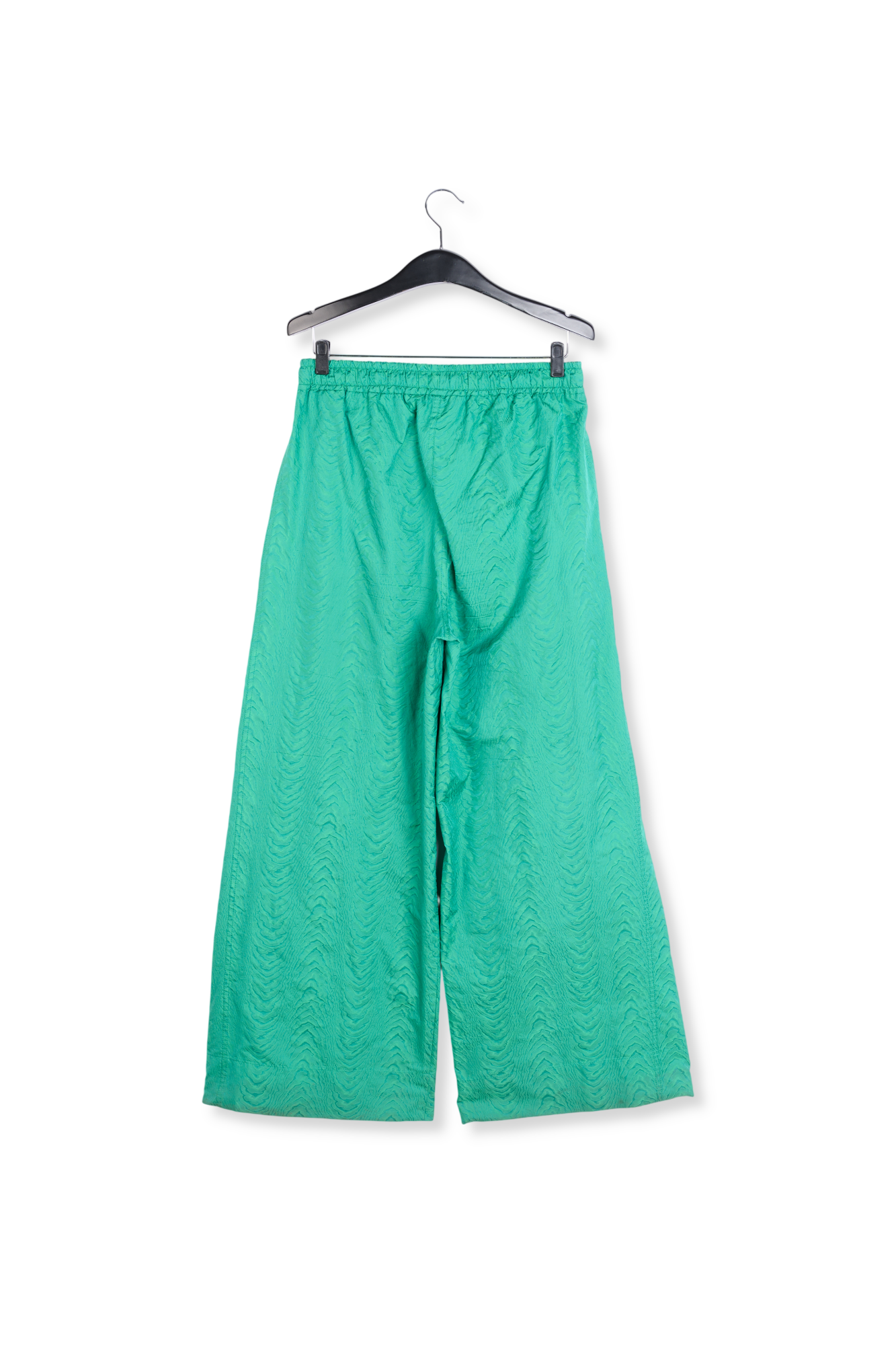 Pantalon large en jacquard vert RE—SSENTIEL seconde main photo 2