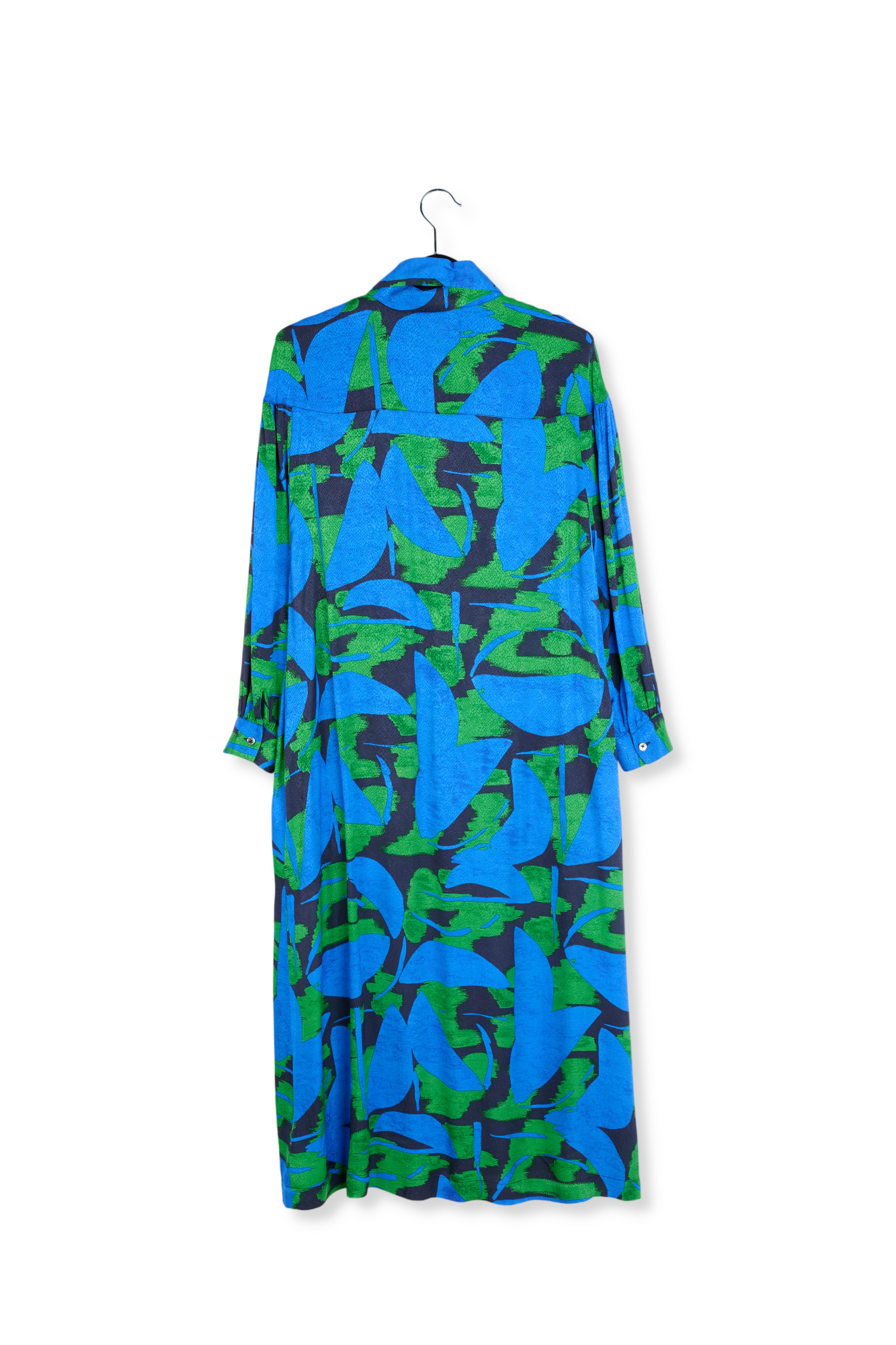Midi-jurk met abstracte print in blauw, zwart en groen RE—SSENTIEL tweedehands photo 2