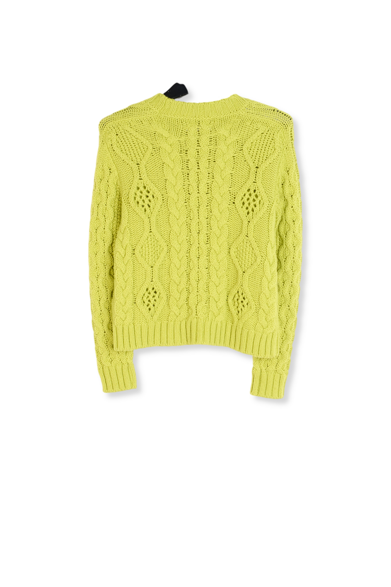 Lime green cable-knit wool-blend sweater RE—SSENTIEL second-hand photo 2
