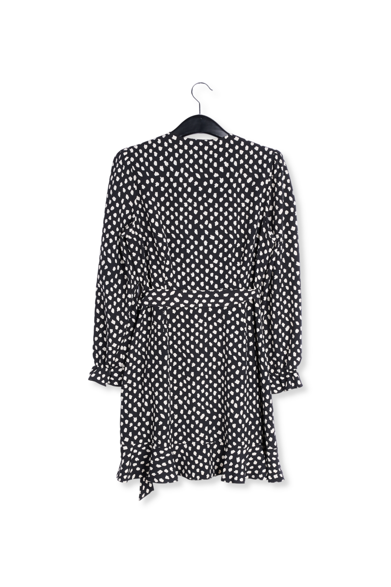 Mini robe cache-coeur noire à pois RE—SSENTIEL seconde main photo 2