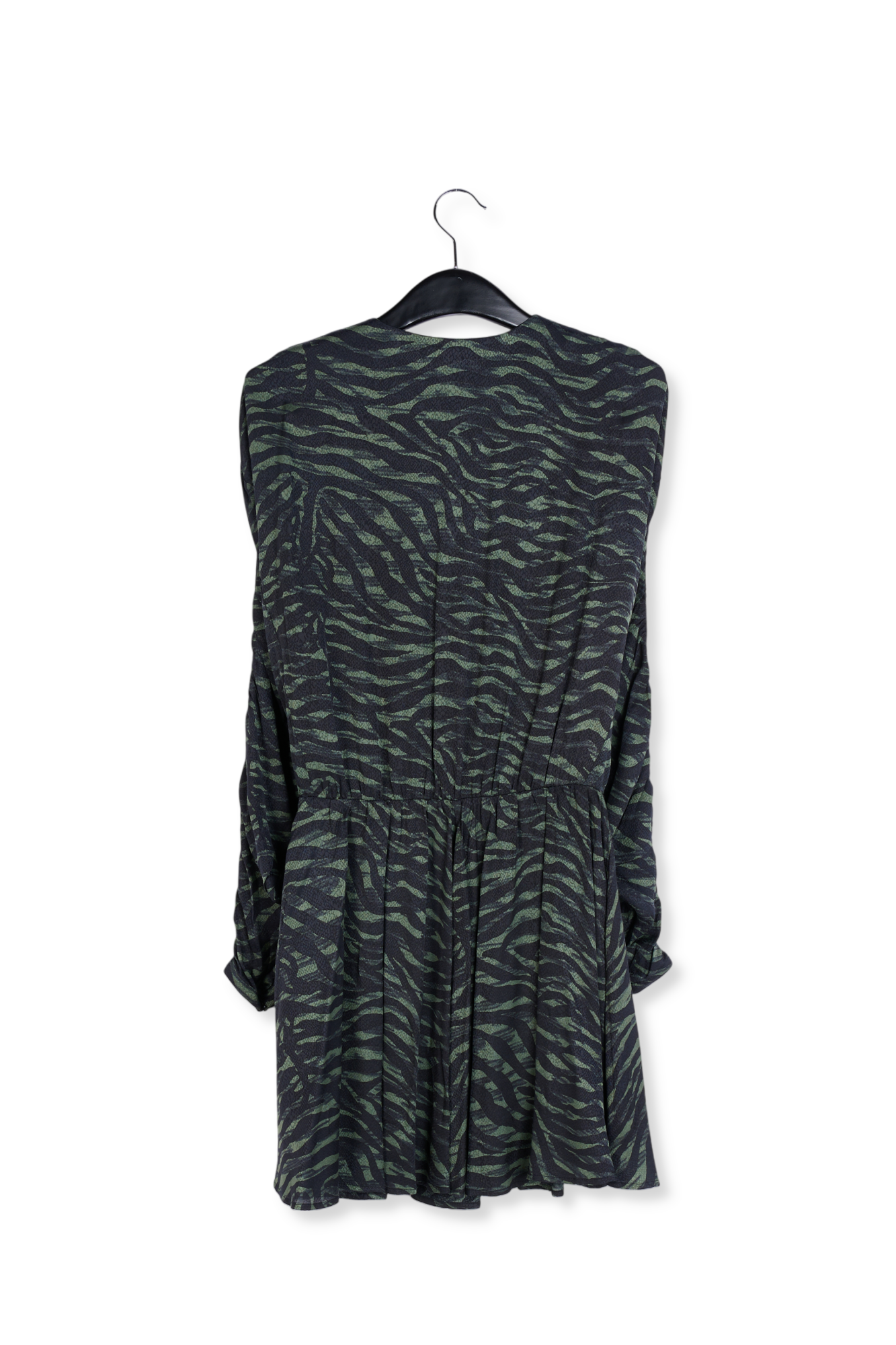 Mini-jurk met kaki en zwarte zebraprint RE—SSENTIEL tweedehands photo 2