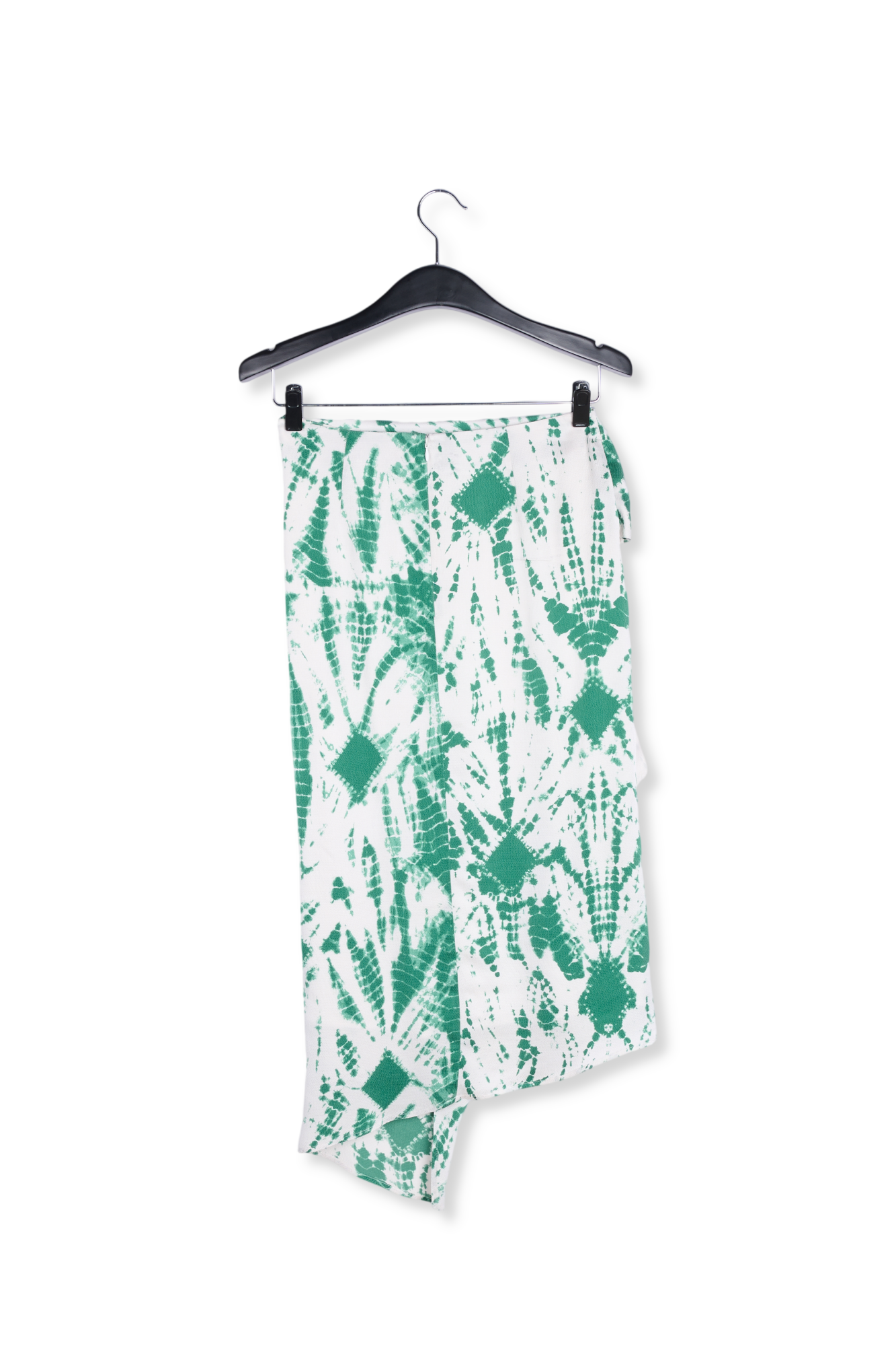 Gebroken witte en groene tie-dyed zijden midirok RE—SSENTIEL tweedehands photo 2